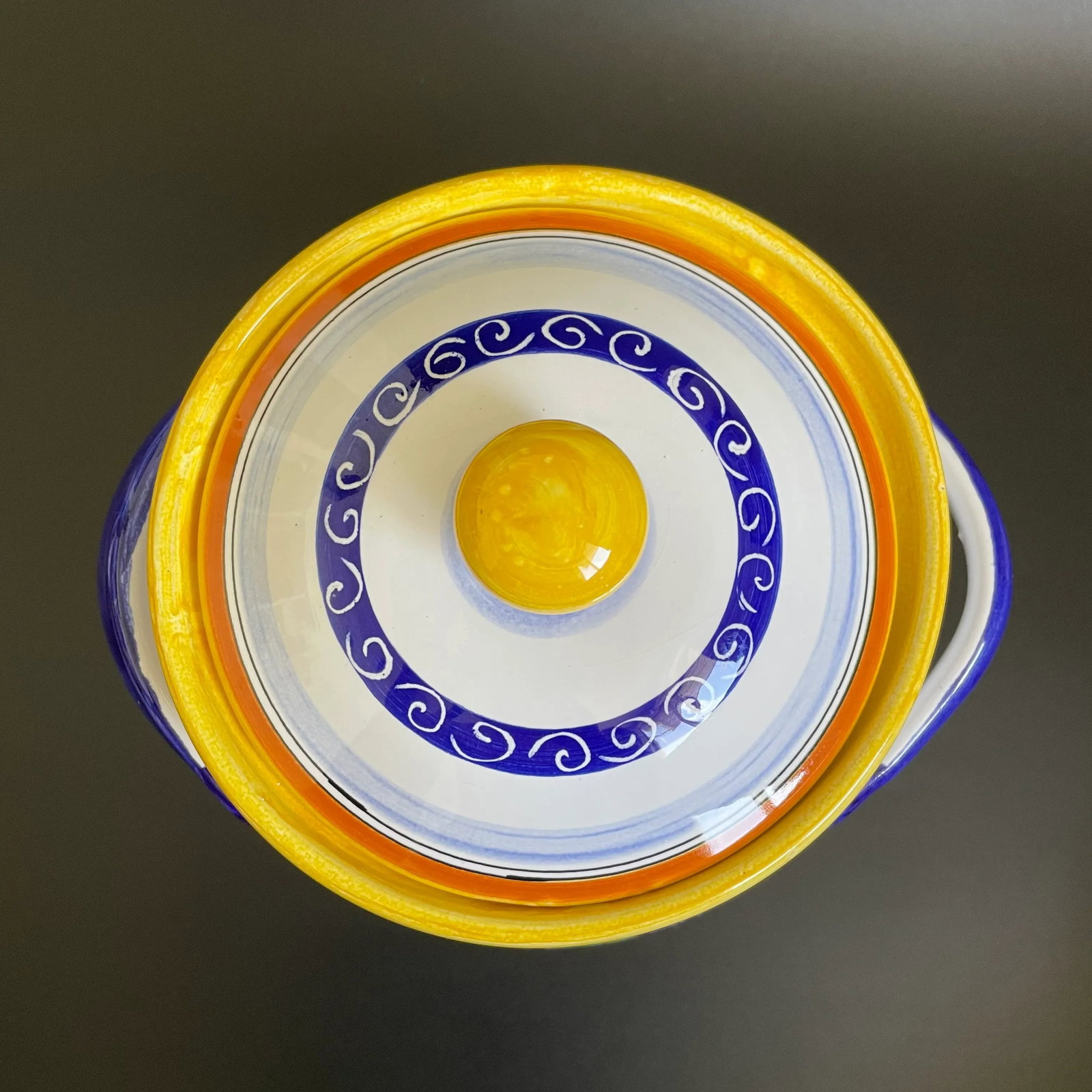 Italian Hand-Painted Majolica Lemon Biscotti Cookie Jar - 5