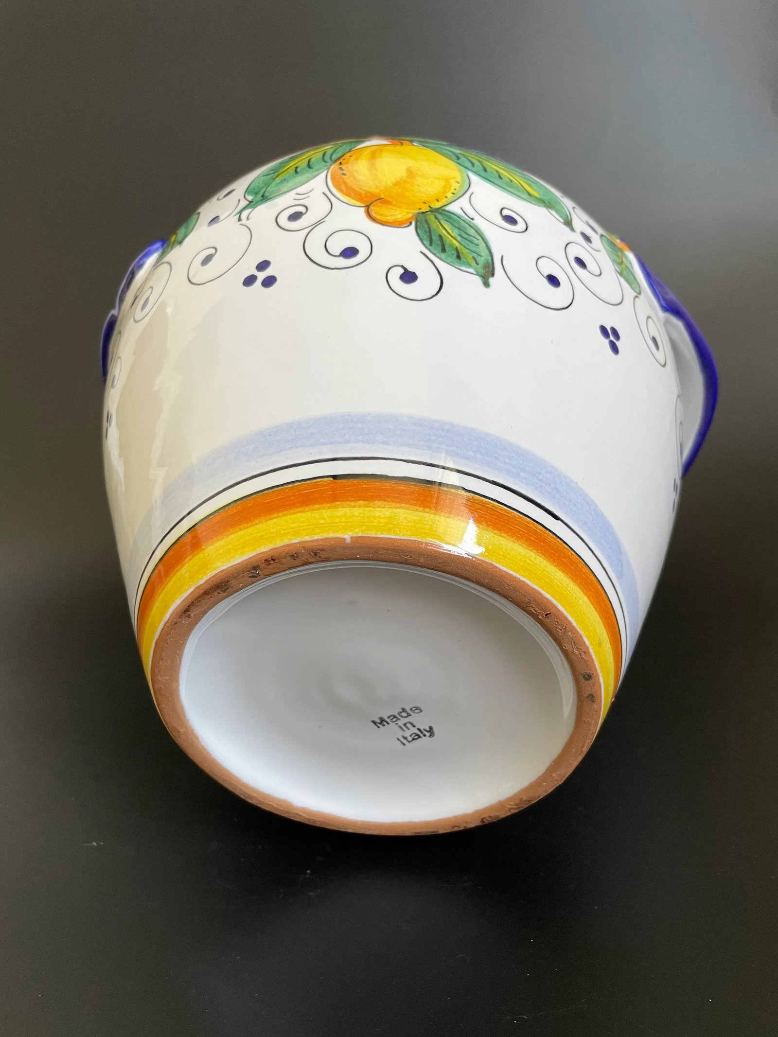 Italian Hand-Painted Majolica Lemon Biscotti Cookie Jar - 9