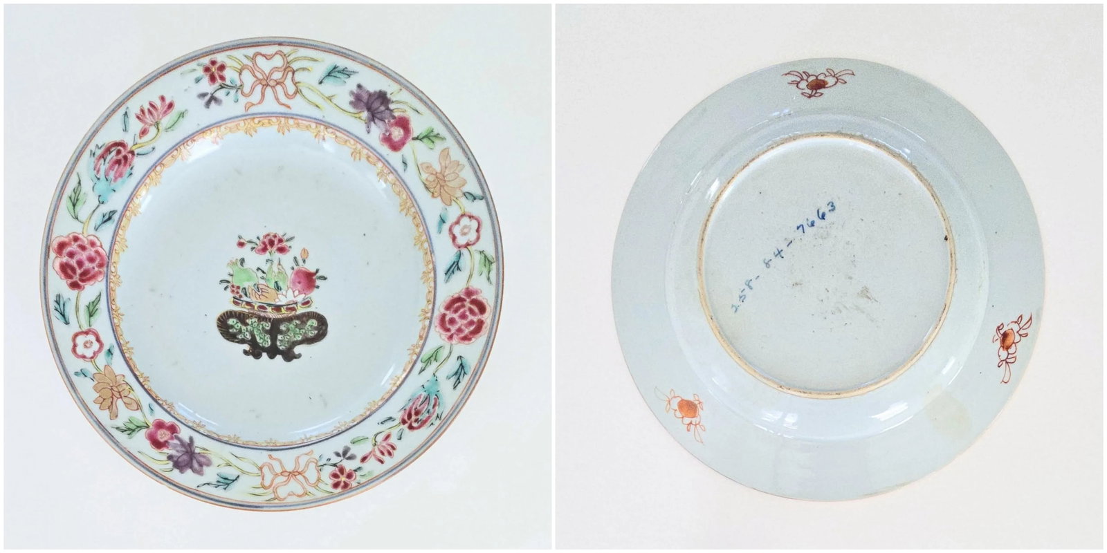 Set of 6 Antique Chinoiserie French 17th Century Chinoiserie Porcelain Wall Plates - 2