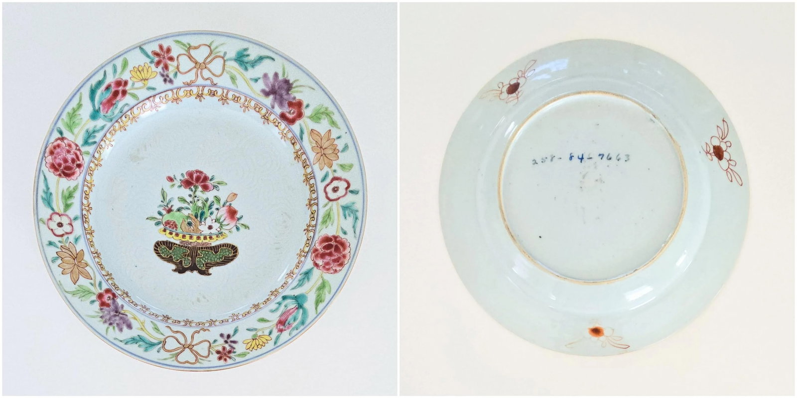 Set of 6 Antique Chinoiserie French 17th Century Chinoiserie Porcelain Wall Plates - 3