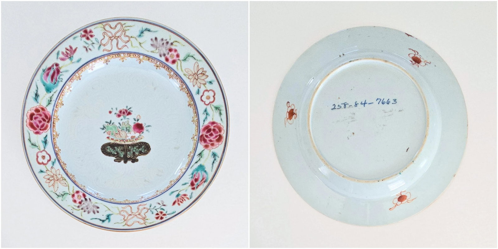 Set of 6 Antique Chinoiserie French 17th Century Chinoiserie Porcelain Wall Plates - 4