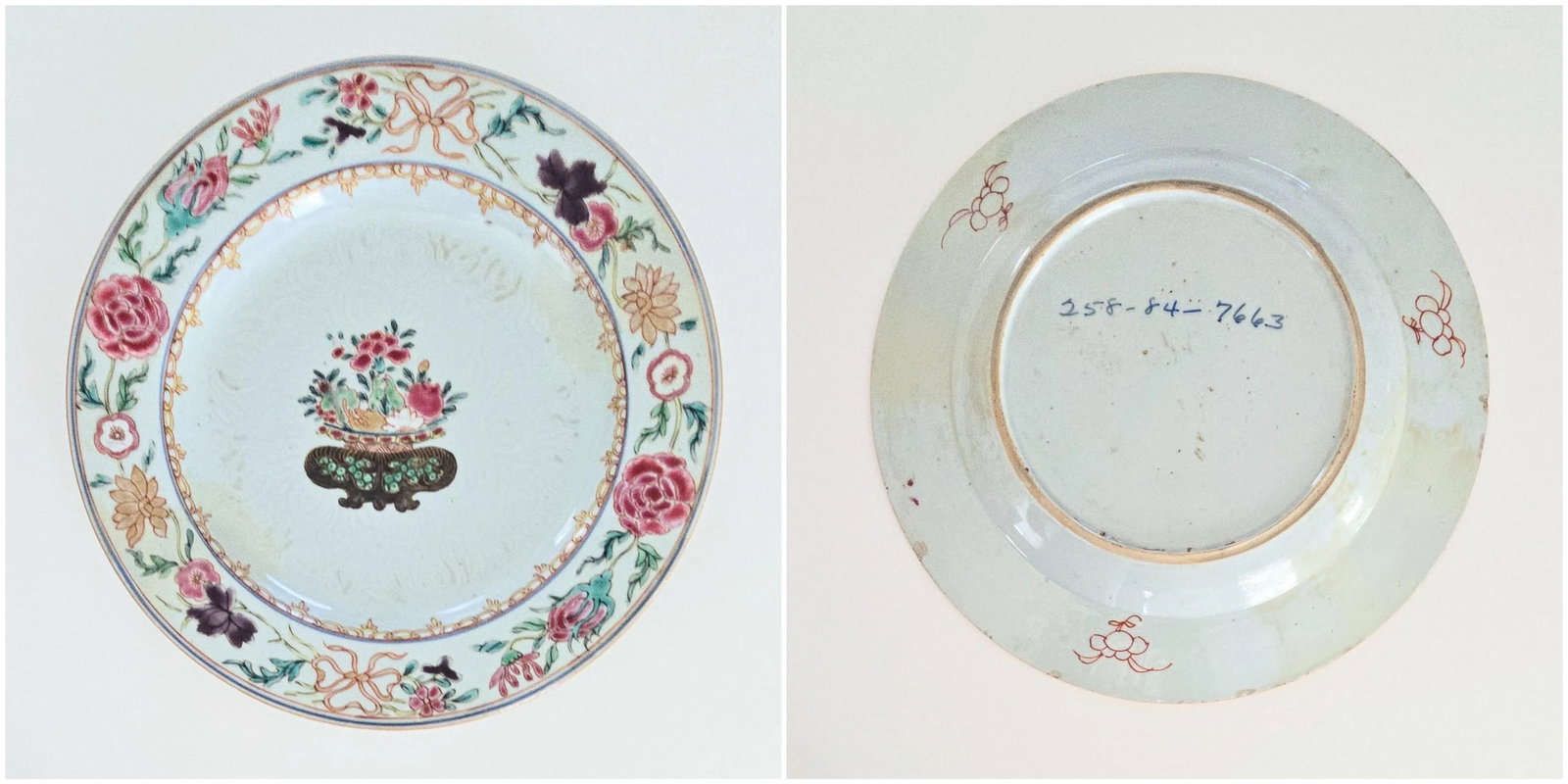 Set of 6 Antique Chinoiserie French 17th Century Chinoiserie Porcelain Wall Plates - 5