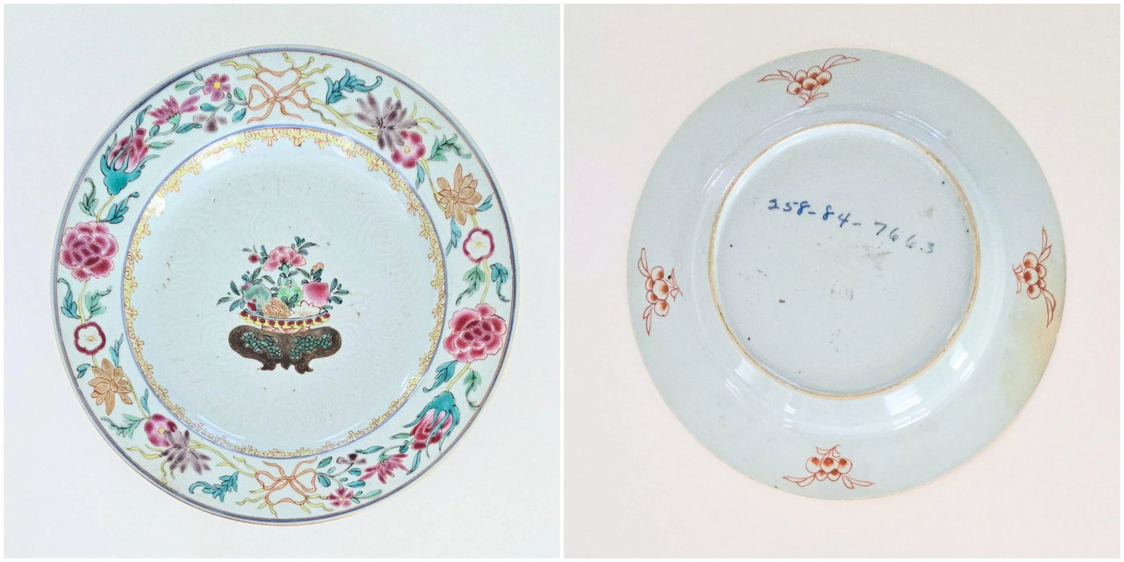 Set of 6 Antique Chinoiserie French 17th Century Chinoiserie Porcelain Wall Plates - 7