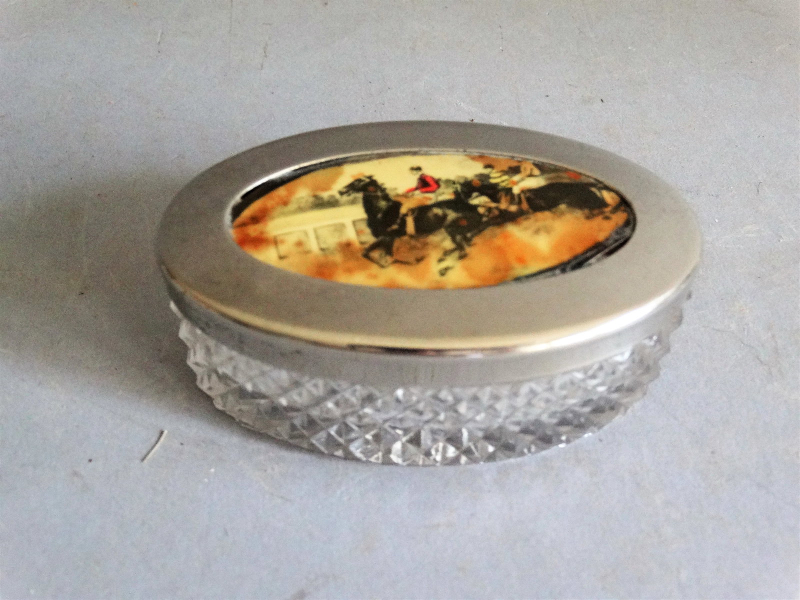 Vintage English Equestrian Trinket Box - 2