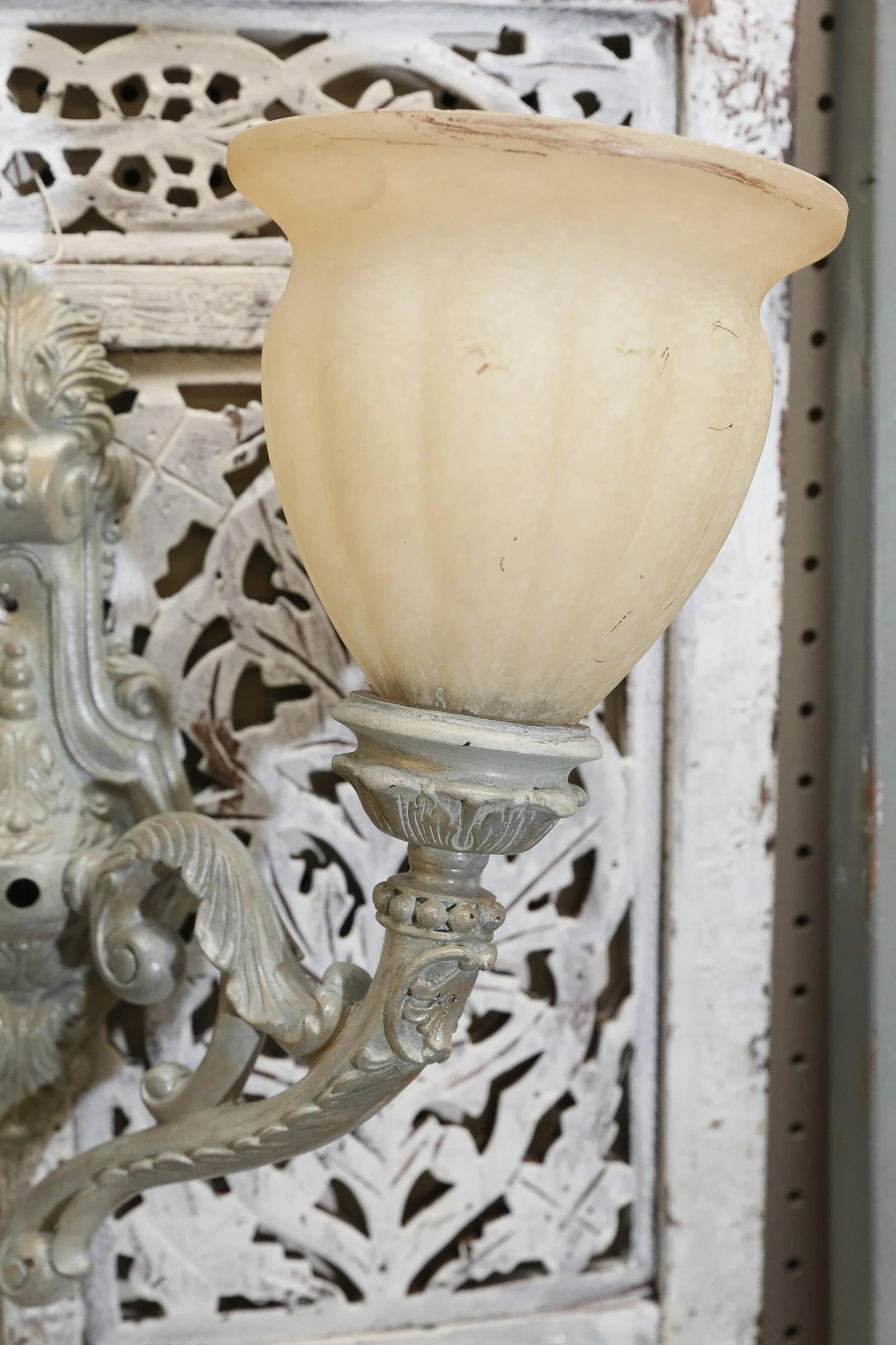 Two Arm Cast Iron Wall Lamp - 5