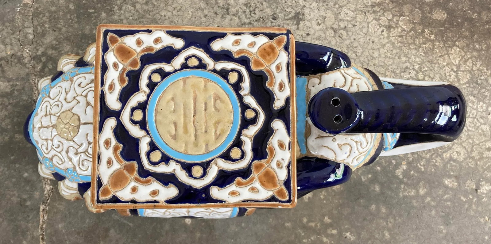 Vintage Colorful Ceramic Elephant Garden Stool - 10