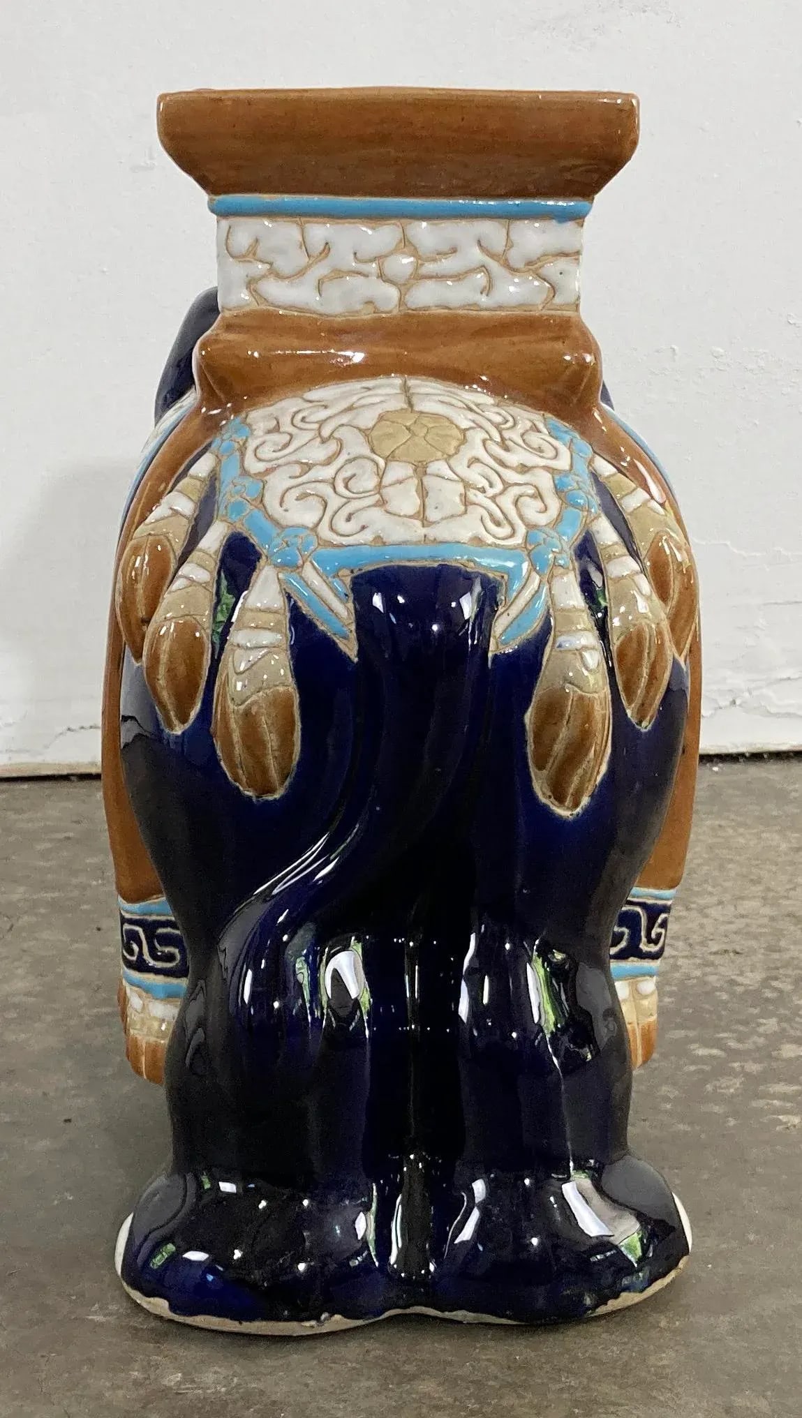 Vintage Colorful Ceramic Elephant Garden Stool - 8