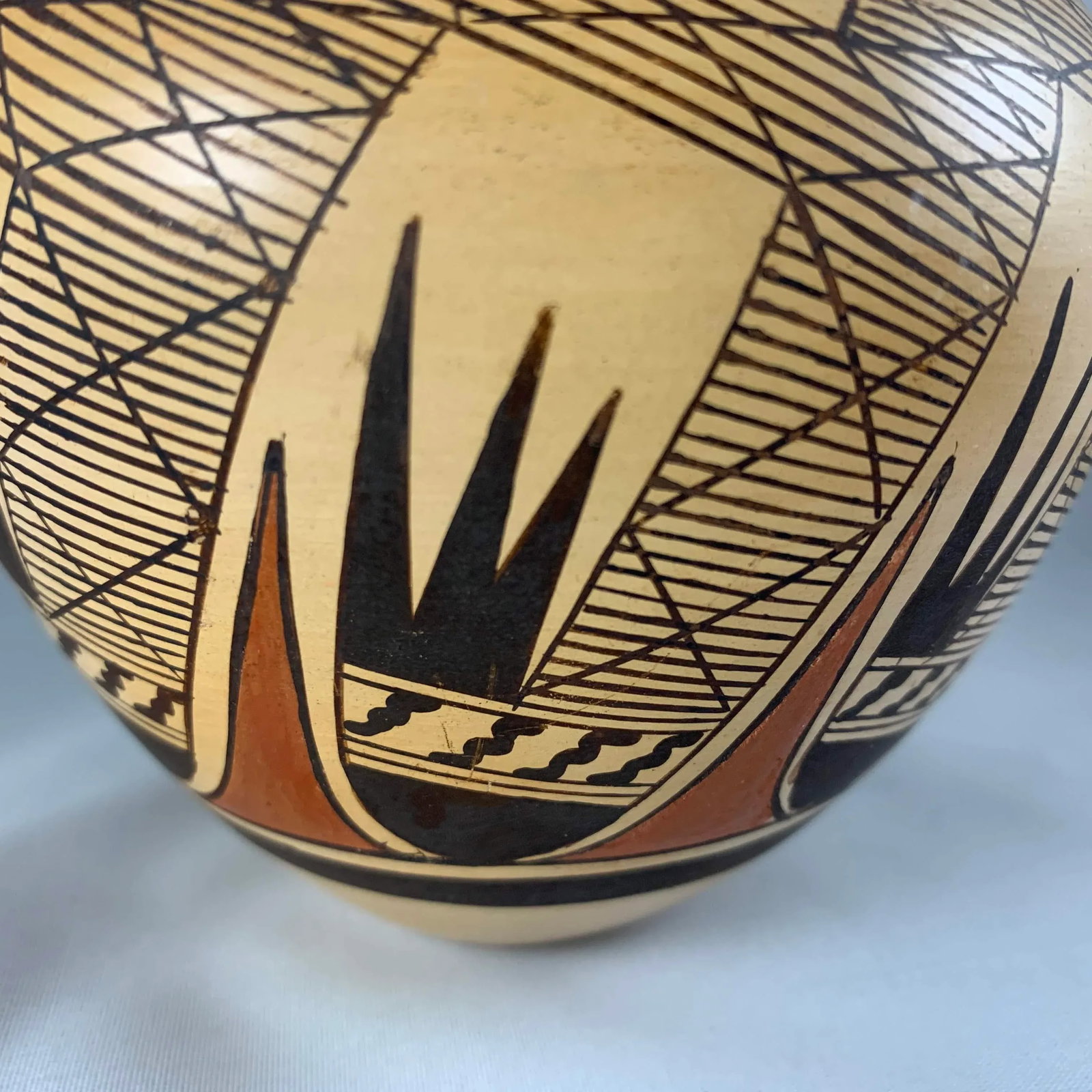 Signed Hopi Pueblo Miriam Nampeyo Polychrome Seed Pot - 5