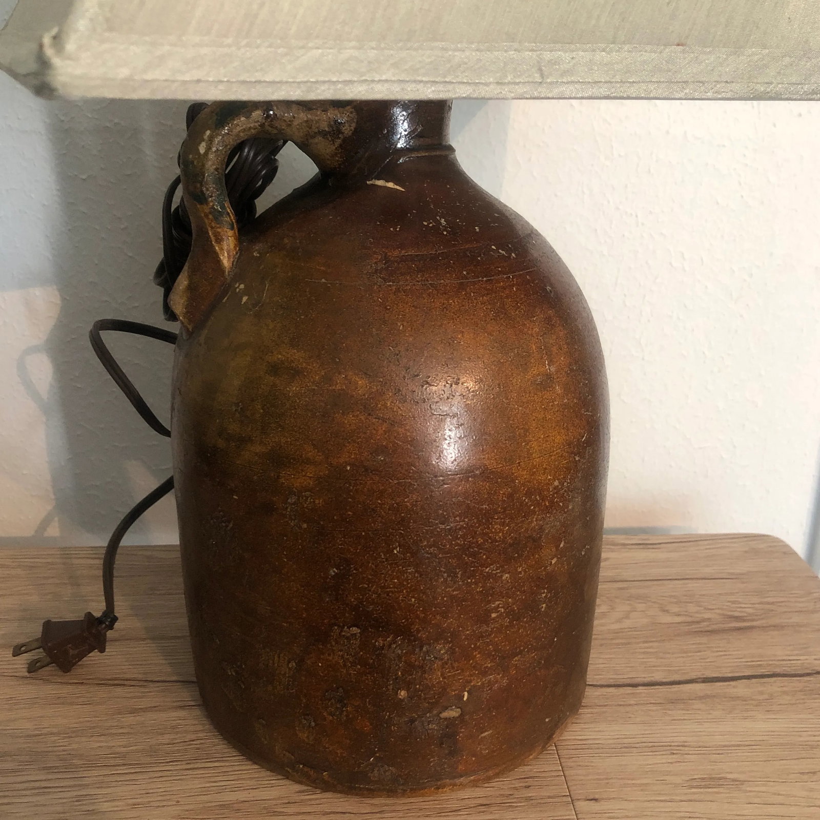 Vintage Crock Wear Jug and Shade - 2
