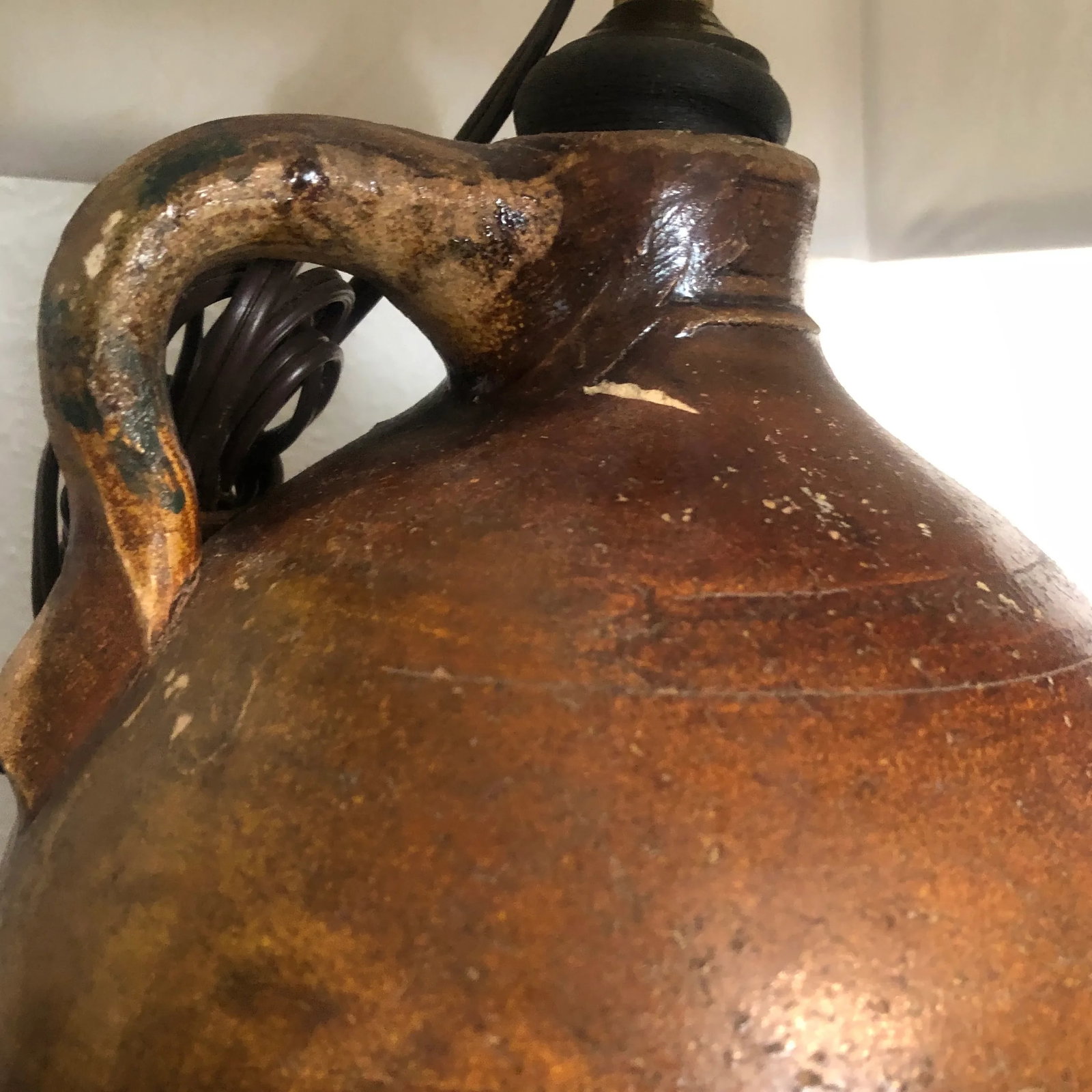 Vintage Crock Wear Jug and Shade - 3