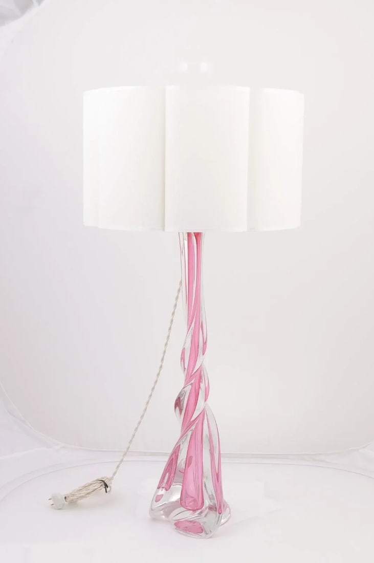 1960s Oversized Val. St. Lambert Art Glass Lamp - 2