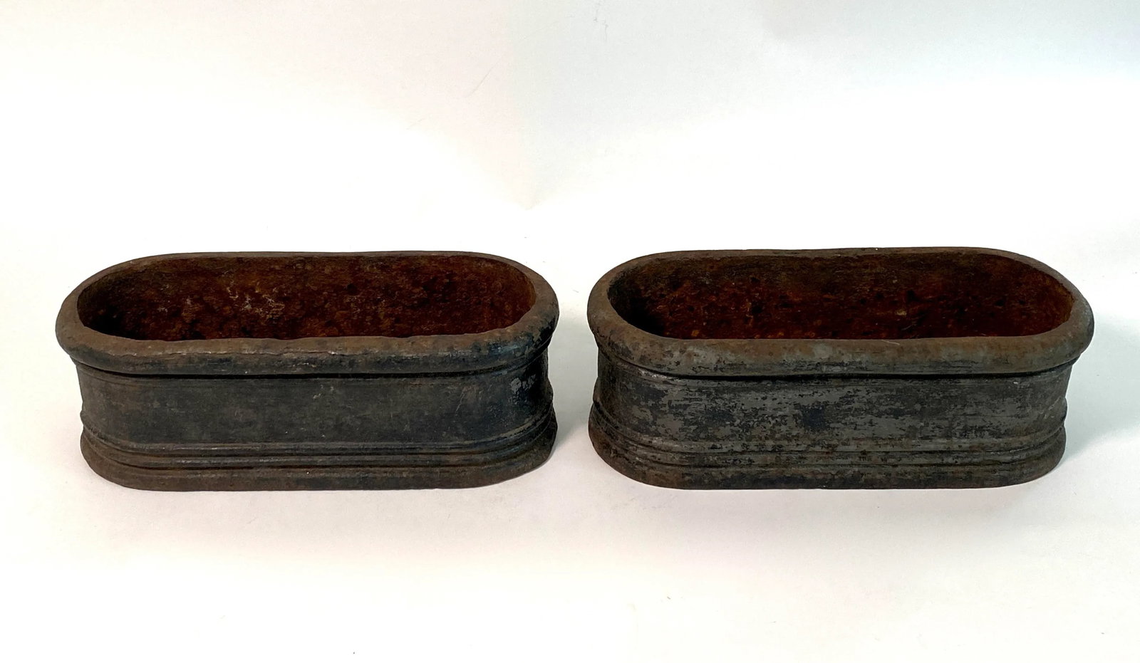 Antique French Cast Iron Jardinieres Planters - A Pair - 2