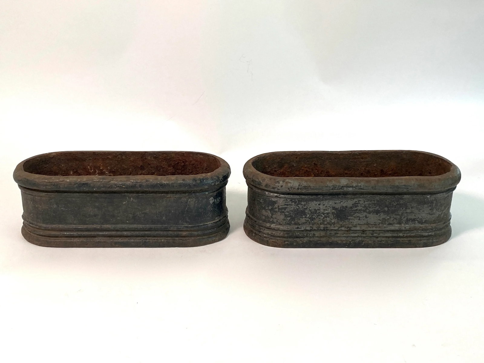 Antique French Cast Iron Jardinieres Planters - A Pair - 3