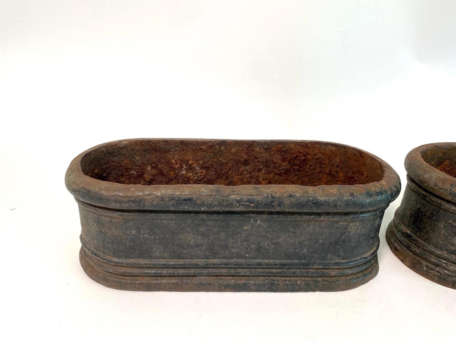 Antique French Cast Iron Jardinieres Planters - A Pair - 9