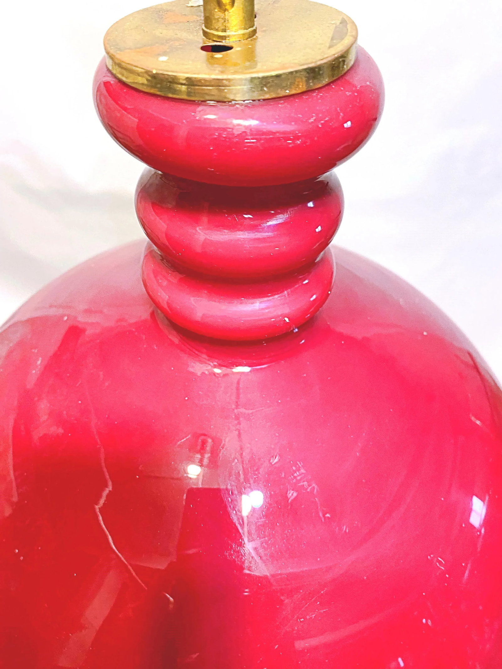 Vintage Red Glass Pendant Light - 7