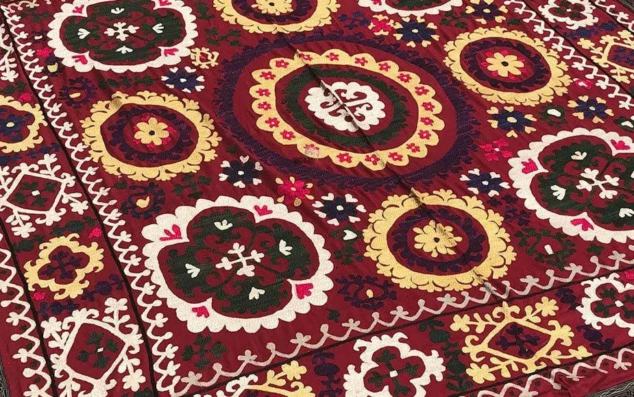 Vintage Handmade Turkish Suzani Fabric Bedding - 2