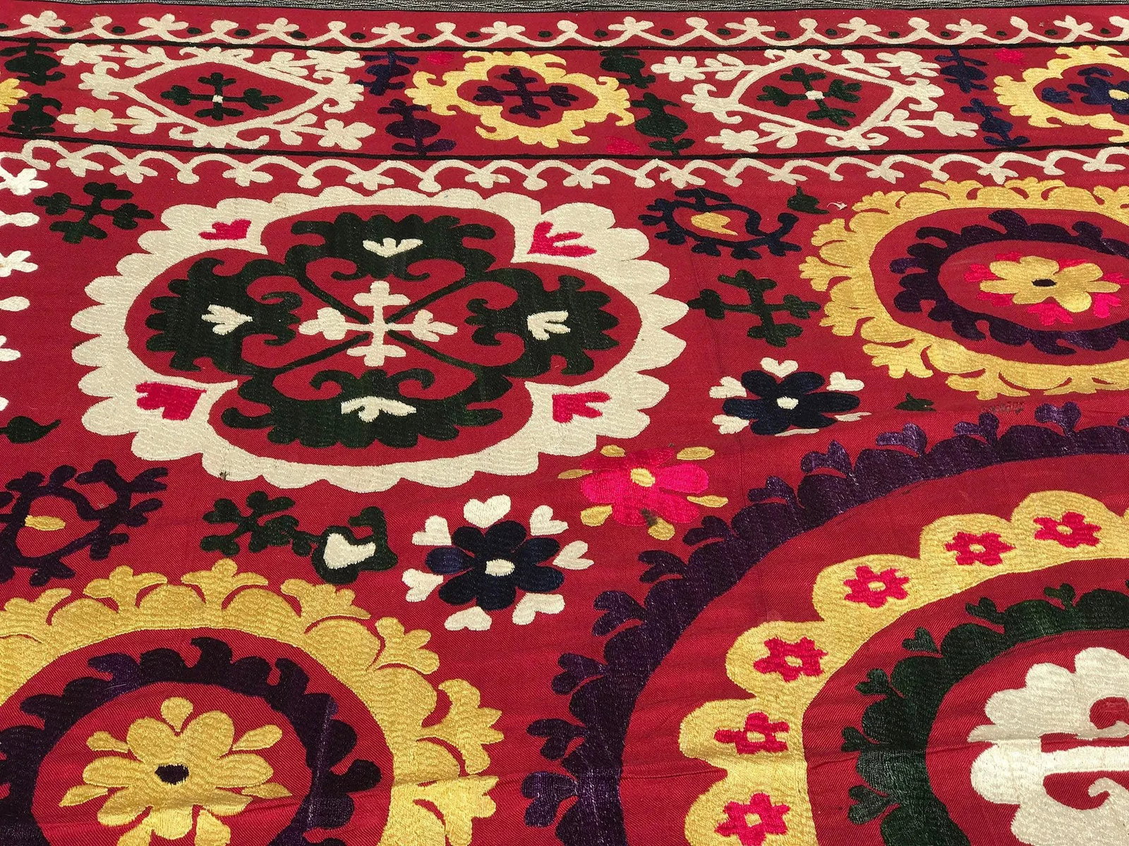 Vintage Handmade Turkish Suzani Fabric Bedding - 4