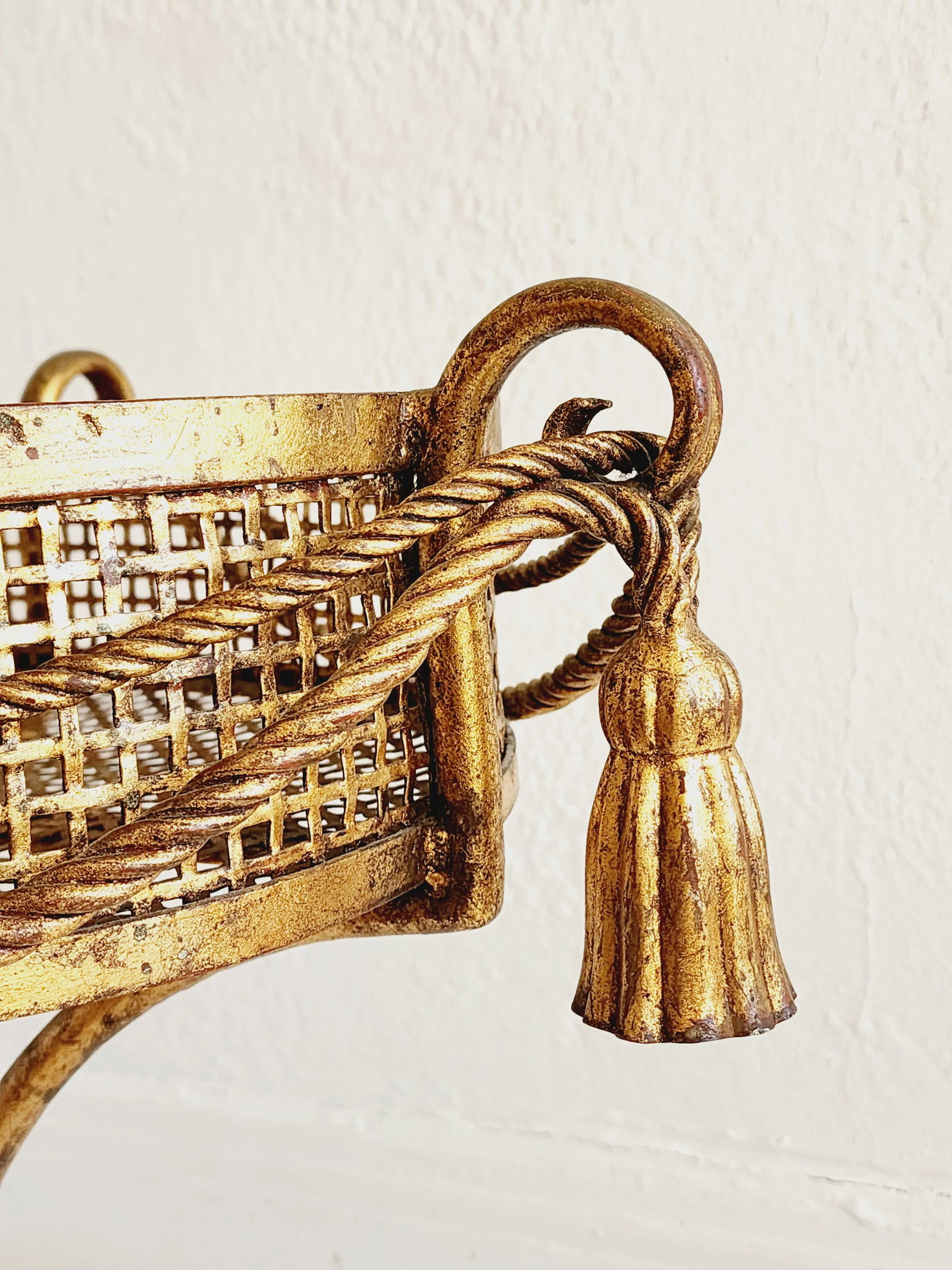 Vintage Hollywood Regency Style Gilt Iron Plant Stand - 6