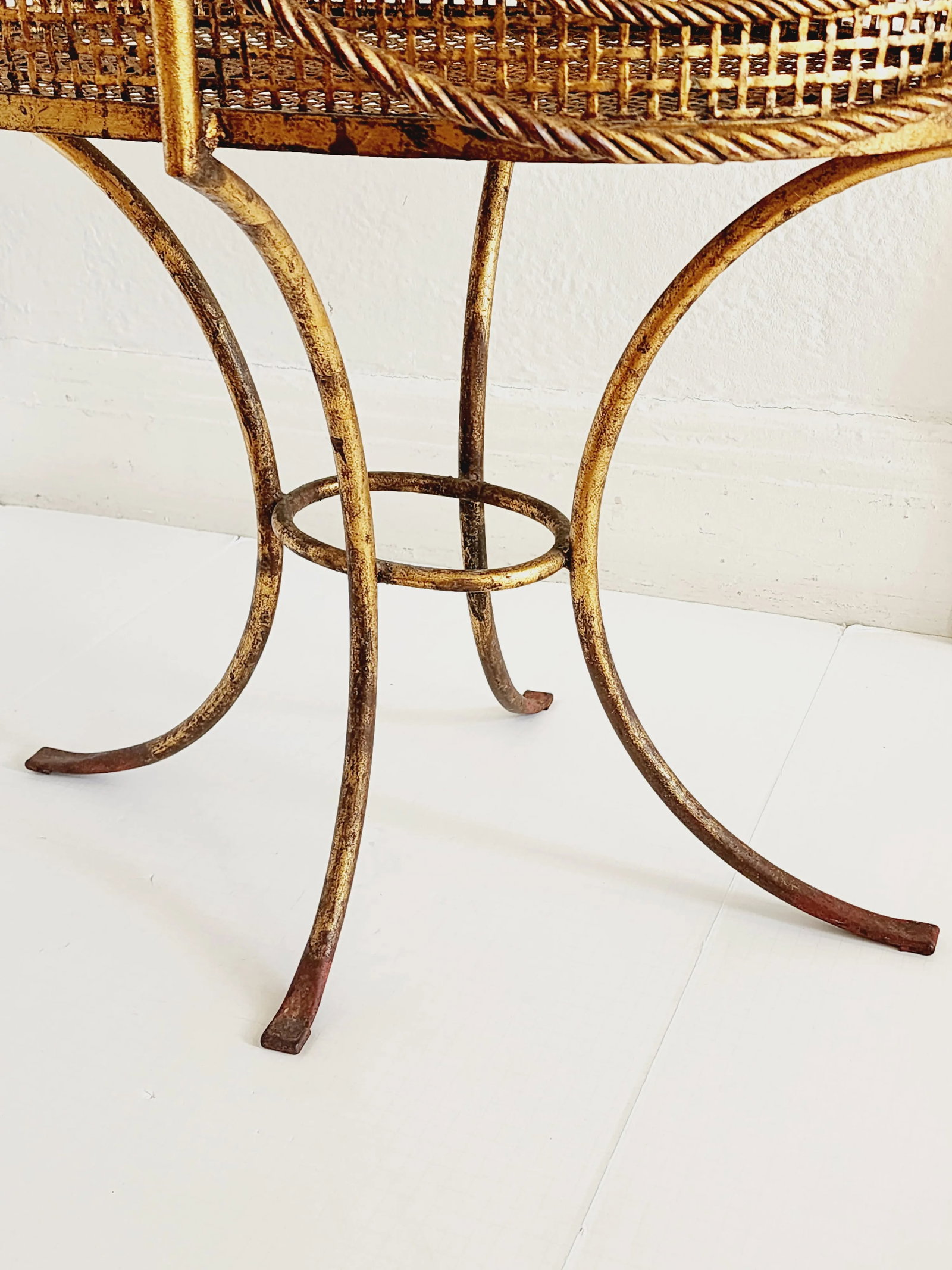 Vintage Hollywood Regency Style Gilt Iron Plant Stand - 9