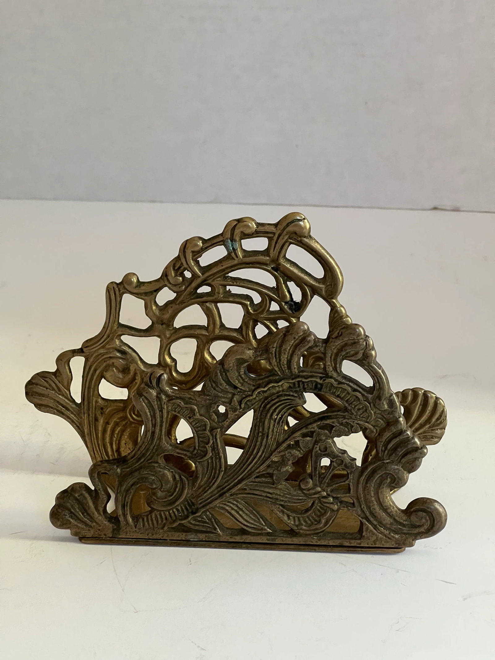 Art Deco Brass Letter Holder & Stamp Box - 8