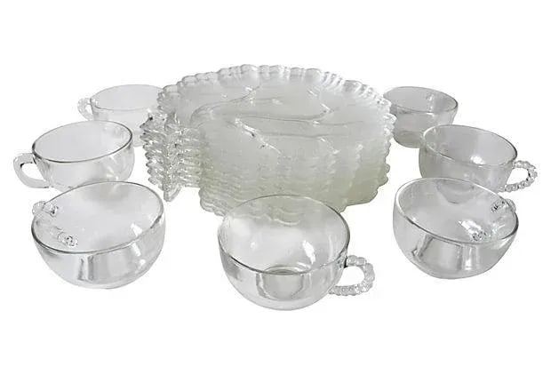 Vintage Clear Glass Breakfast Set - Set of 7 - 5