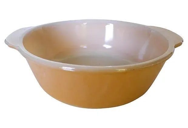Fireking Vintage Brown & White Mixing Bowl: Vintage mixing bowl in brown lusterware color and finish. Maker's mark reads: "Fireking". Excellent condition. Condition: Alterations: Original Condition Unaltered Imperfections: Some Imperfections