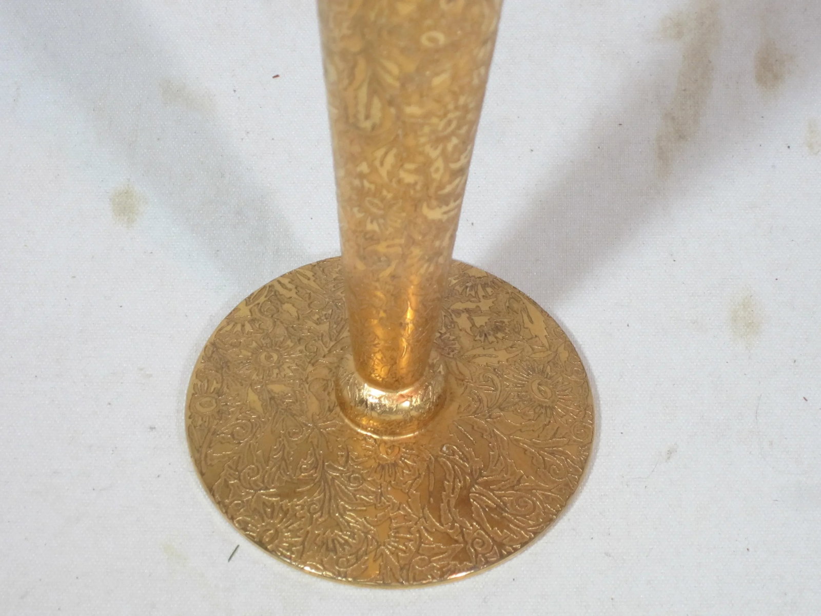 1970s Hollywood Regency Gold Bud Vases - a Pair - 4