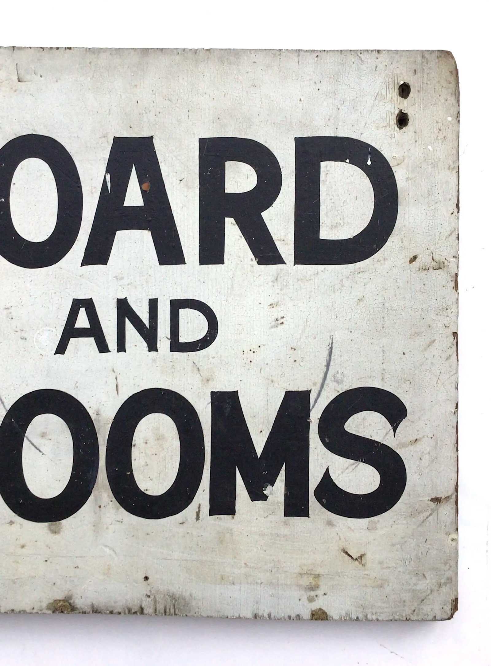 Vintage Wood Board and Rooms Sign - 3