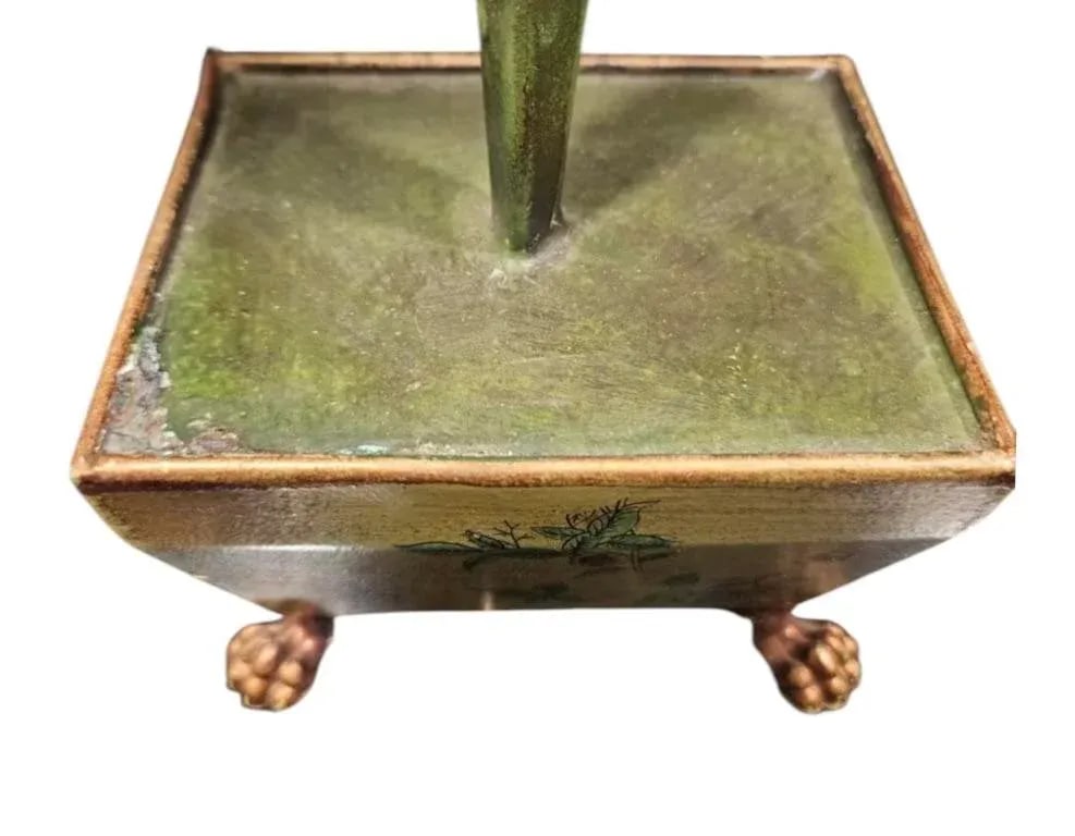 Vintage Italian Tole Peinte Potted Palm in Paw Footed Chinoiserie Jardinere/ Cache Pot - 3
