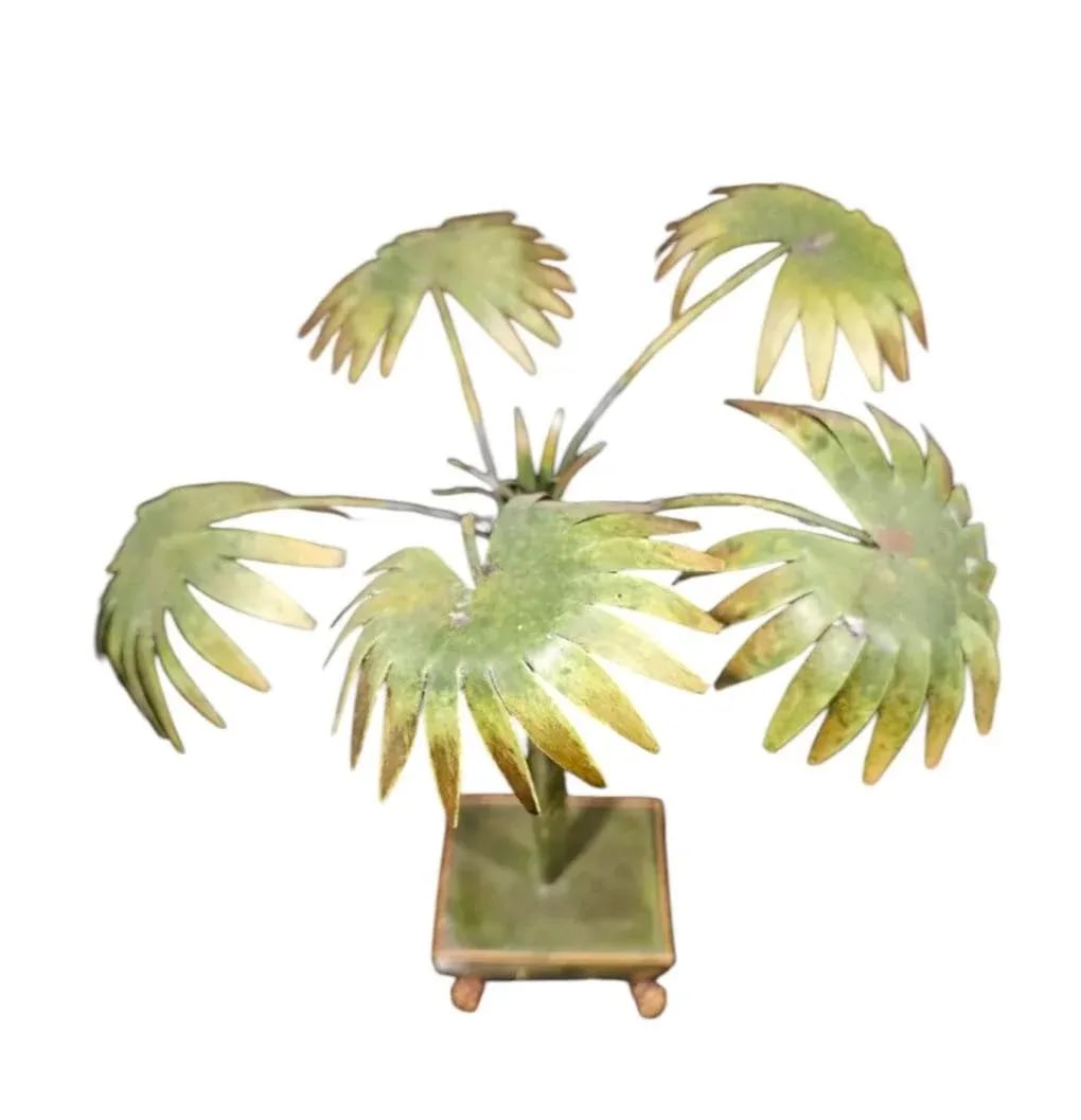 Vintage Italian Tole Peinte Potted Palm in Paw Footed Chinoiserie Jardinere/ Cache Pot - 4