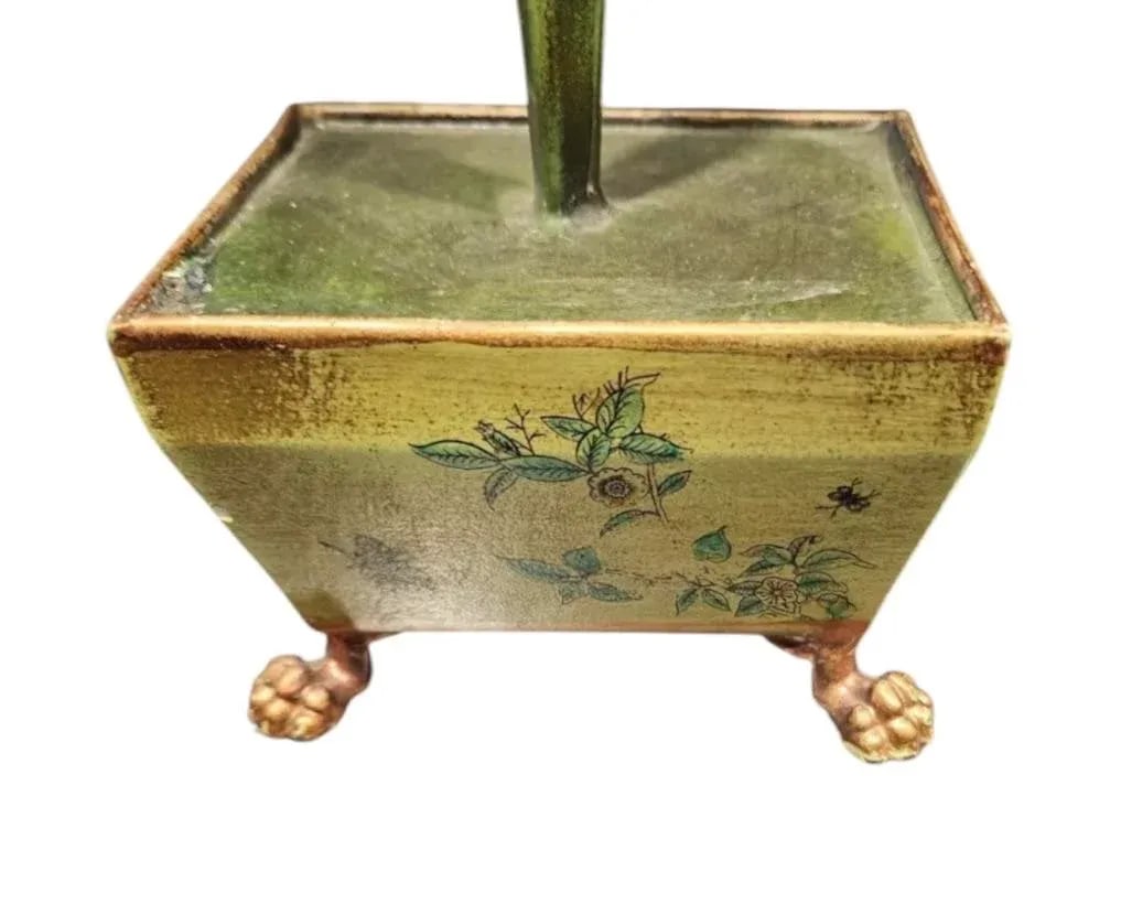 Vintage Italian Tole Peinte Potted Palm in Paw Footed Chinoiserie Jardinere/ Cache Pot - 6