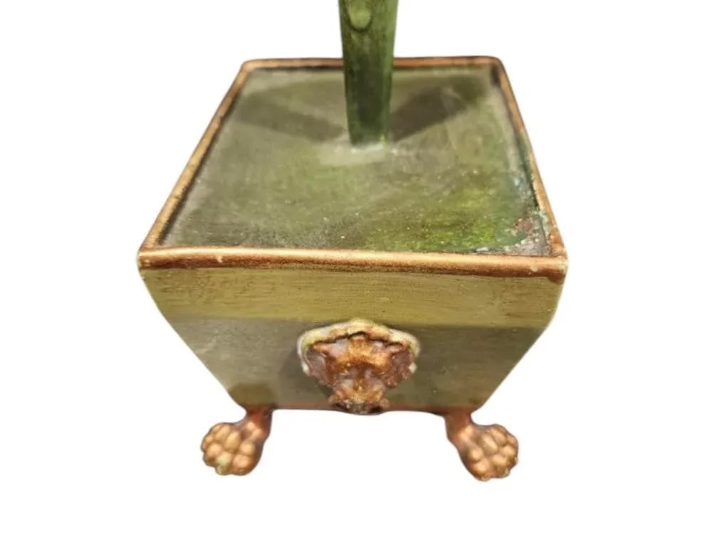 Vintage Italian Tole Peinte Potted Palm in Paw Footed Chinoiserie Jardinere/ Cache Pot - 9