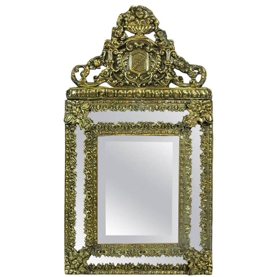 19th Century French Brass Small Pillow Mirror: 19th Century French Brass Small Brass Pillow Mirror Professionally cleaned and polished Condition: Alterations: Original Condition Unaltered Imperfections: Some Imperfections Condition Notes: Excellen