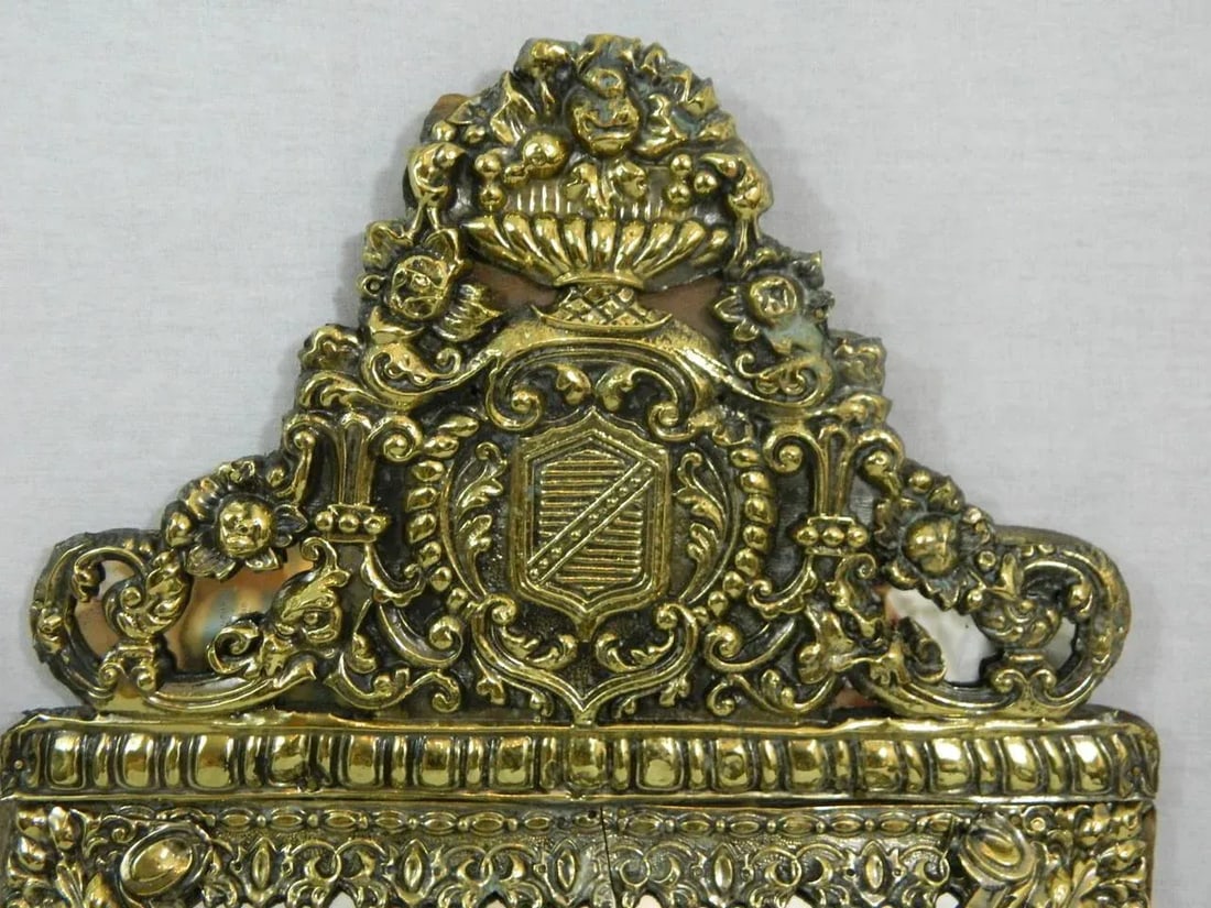 19th Century French Brass Small Pillow Mirror - 4