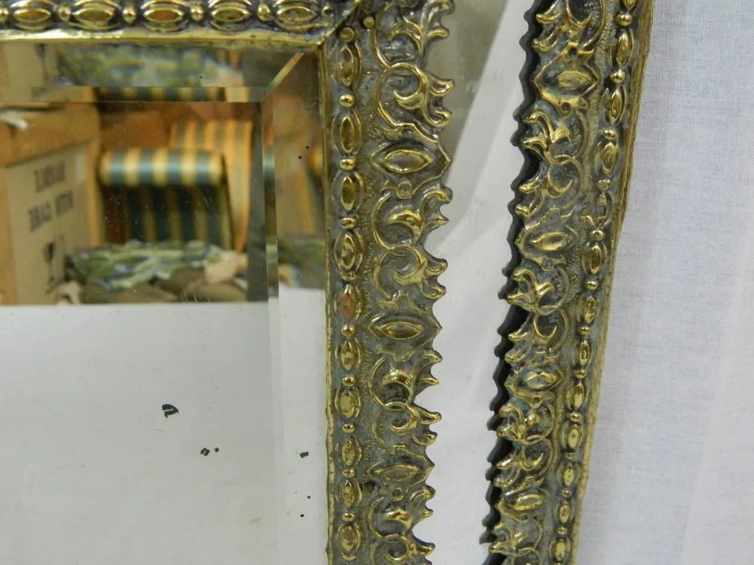19th Century French Brass Small Pillow Mirror - 6