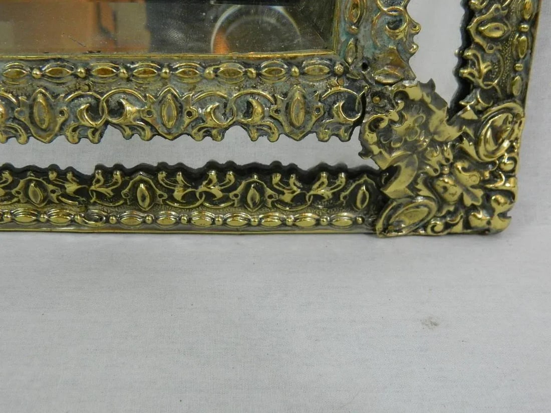 19th Century French Brass Small Pillow Mirror - 7