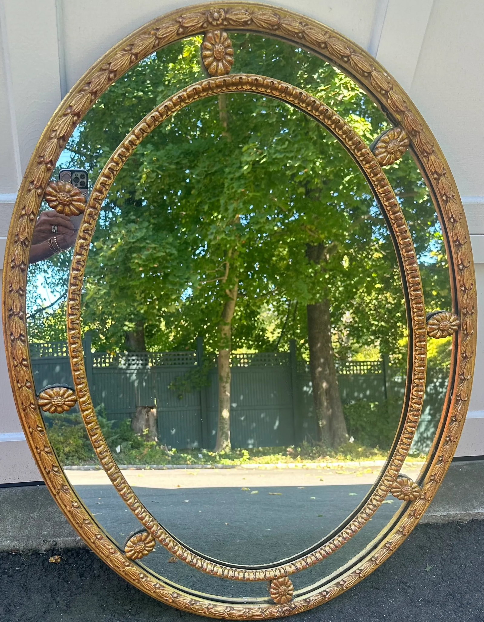 Mirror Fair Carved Oval Giltwood Mirror by Stephen Cavallo - 4