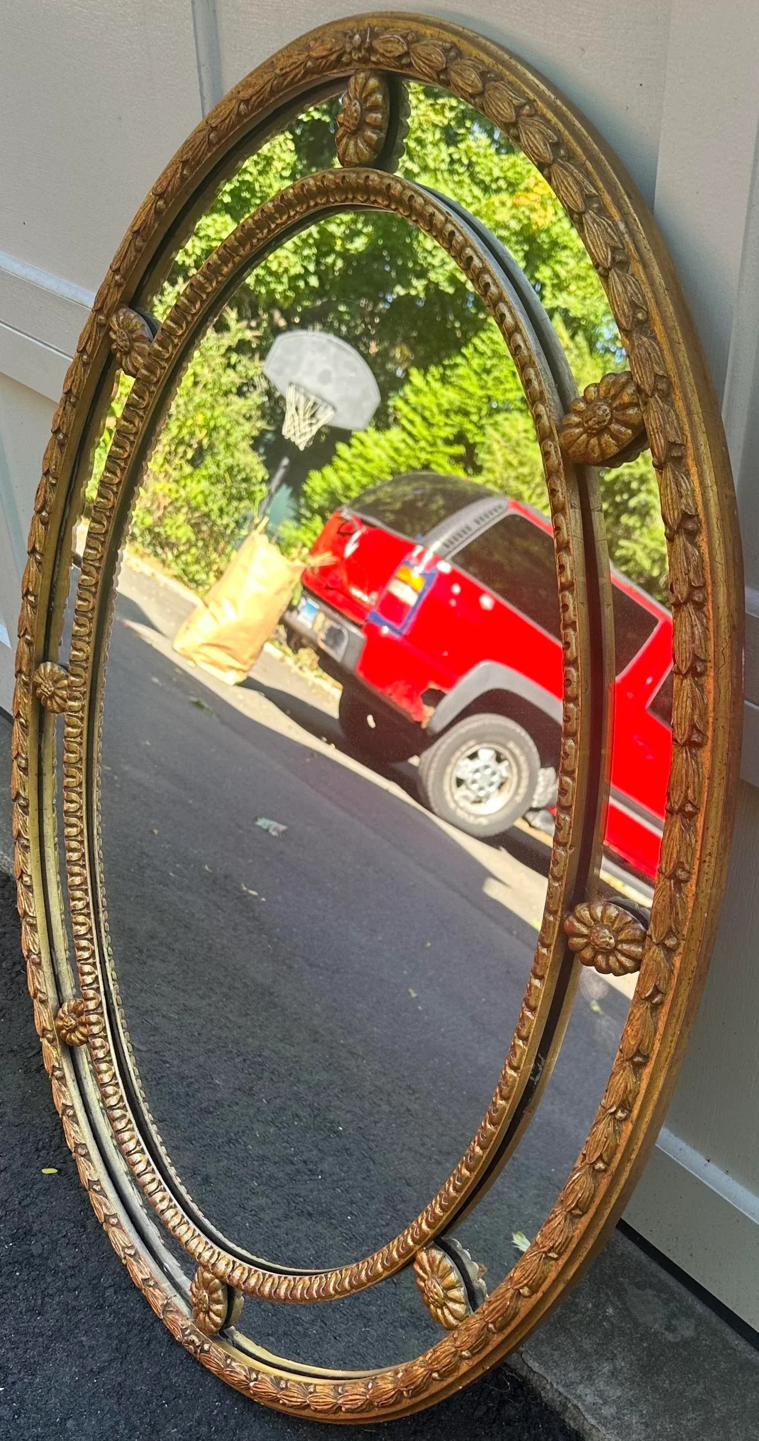 Mirror Fair Carved Oval Giltwood Mirror by Stephen Cavallo - 5