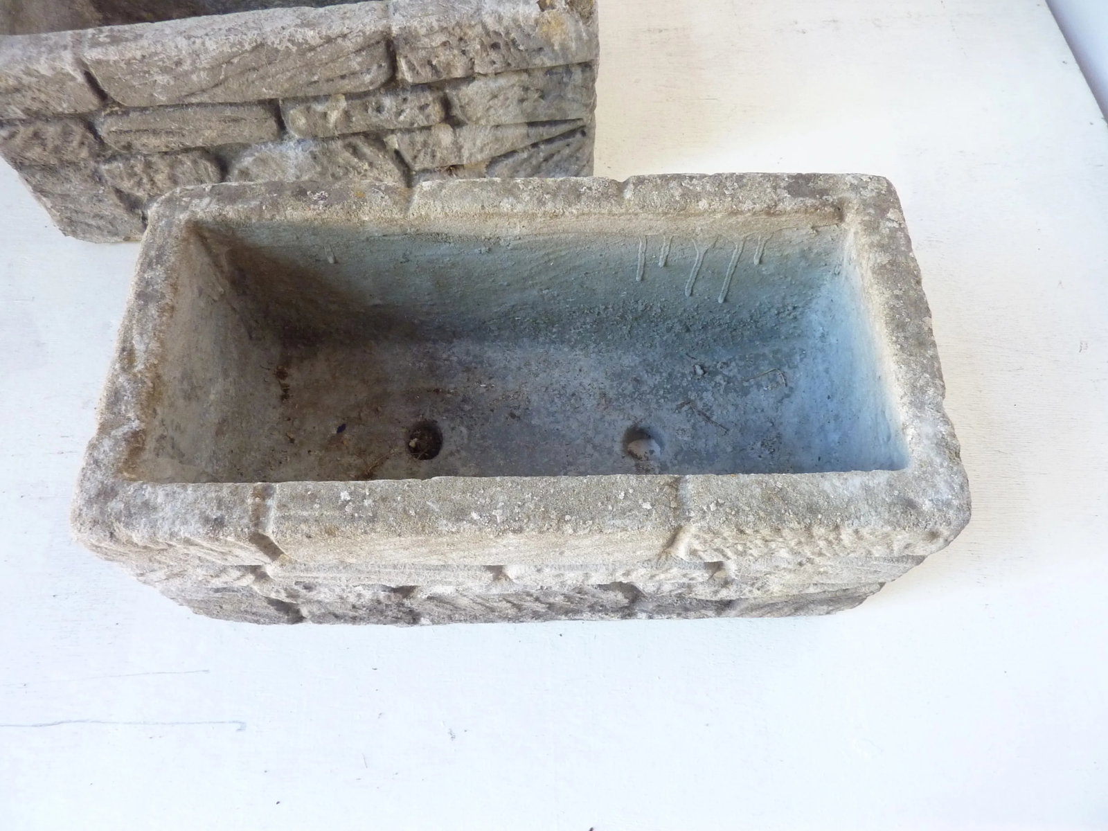 Vintage Concrete Planters - a Pair - 4
