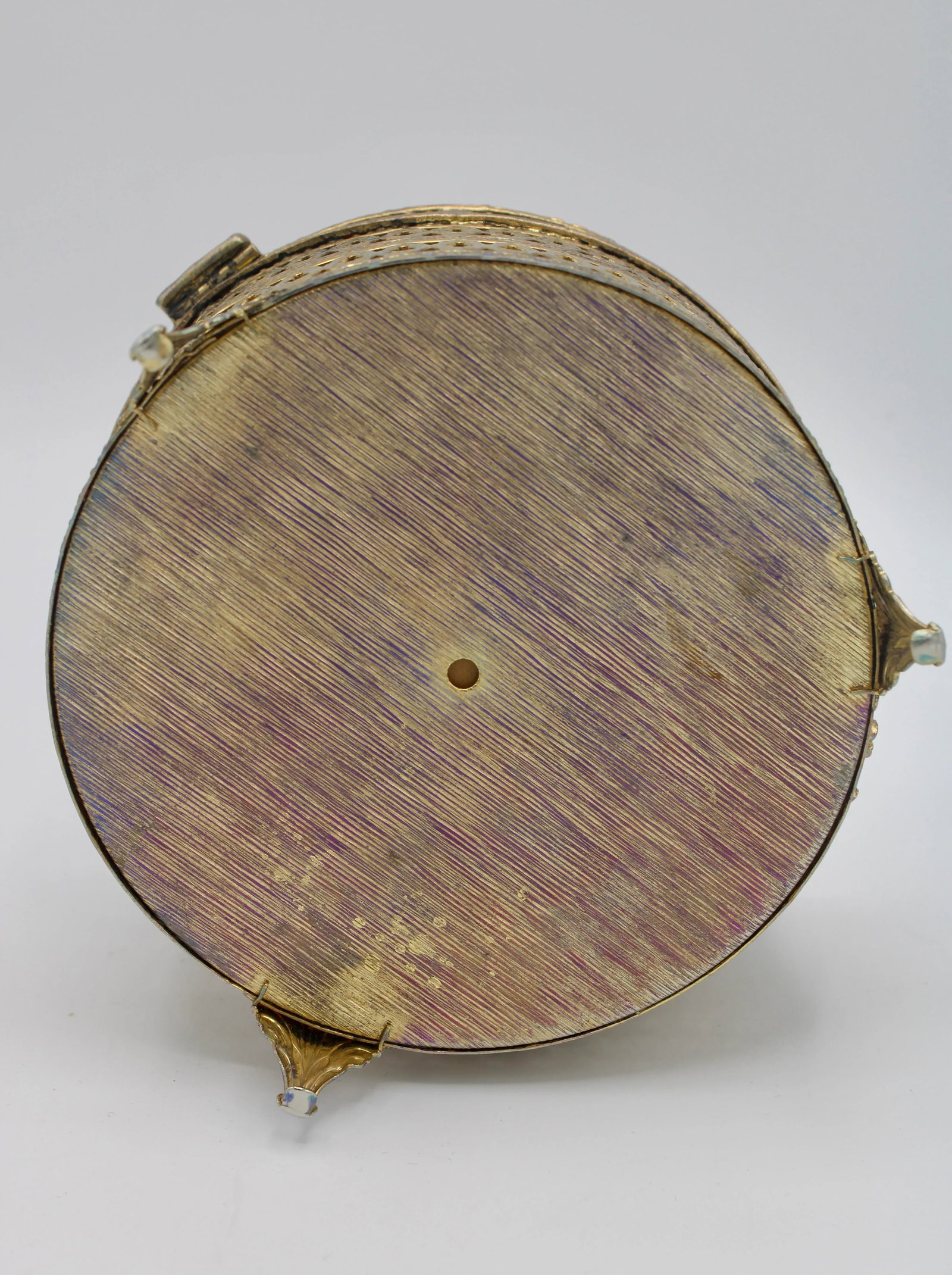 Antique French Brass and Glass Casket Jewelry Box - 9