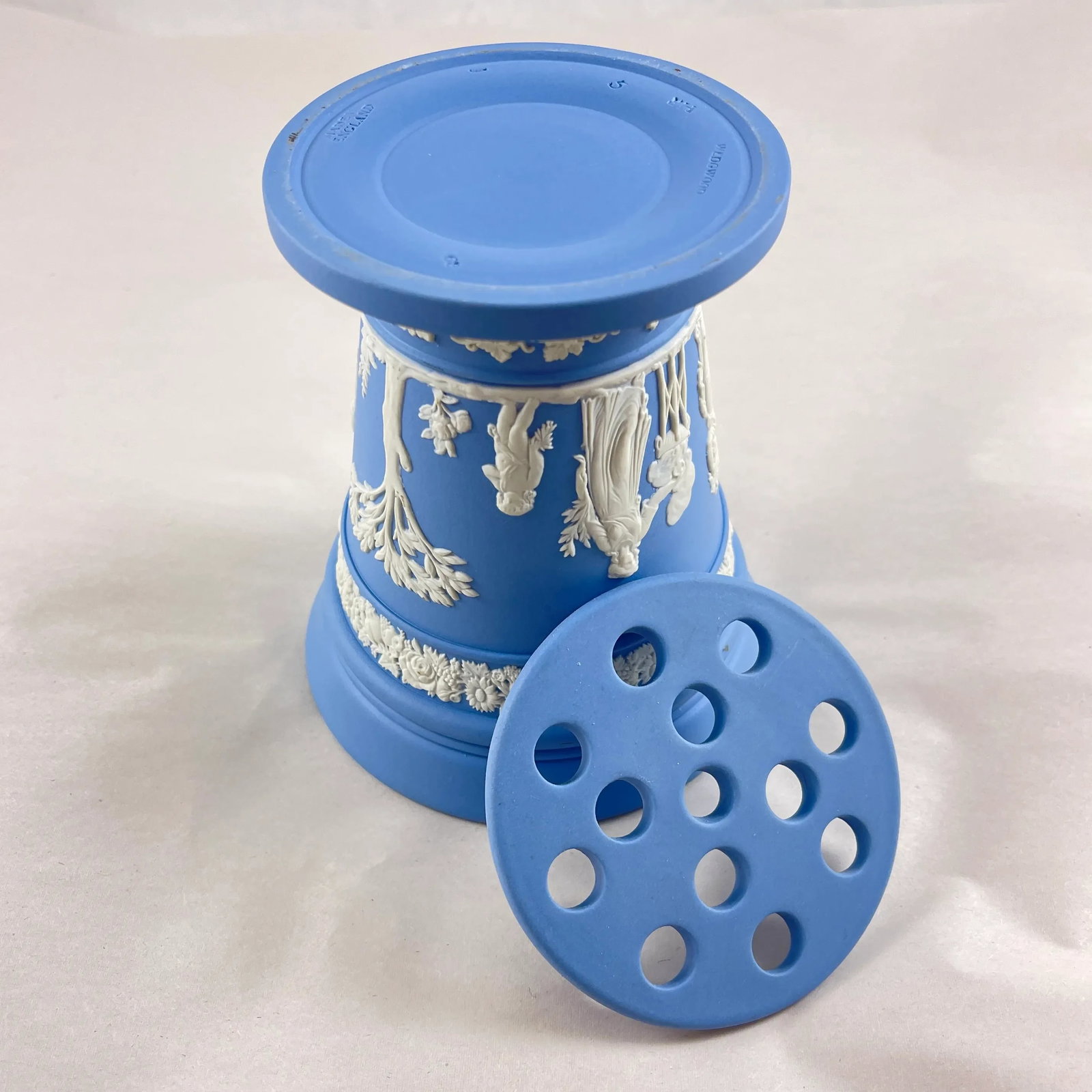 Wedgwood Jasperware Neo-Classical Vase With Flower Frog, 1968 - 9
