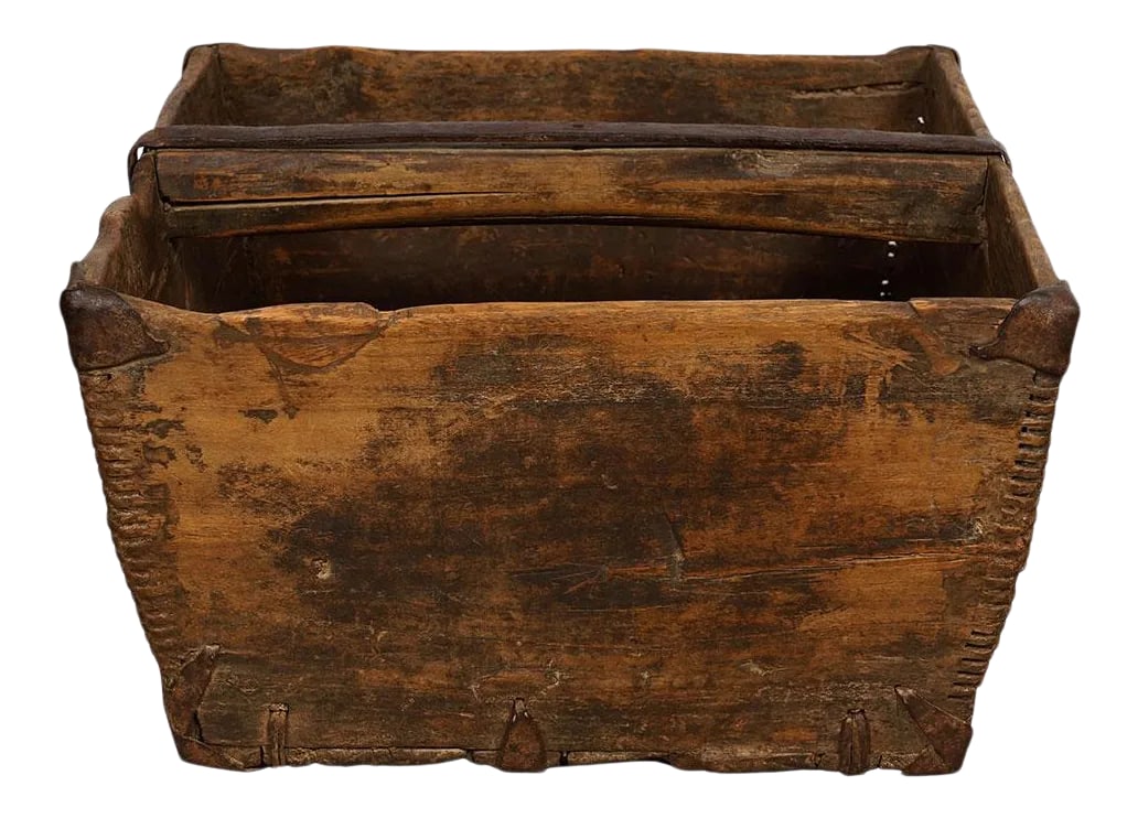 Antique Chinese Official Wooden Rice Grain Bucket: Look at this primitive Antique Chinese Official Wooden Rice Measurement Bucket "Dou". It is 100 percent hand made and has about 140 years history. You can see the joints are secured by antique metal