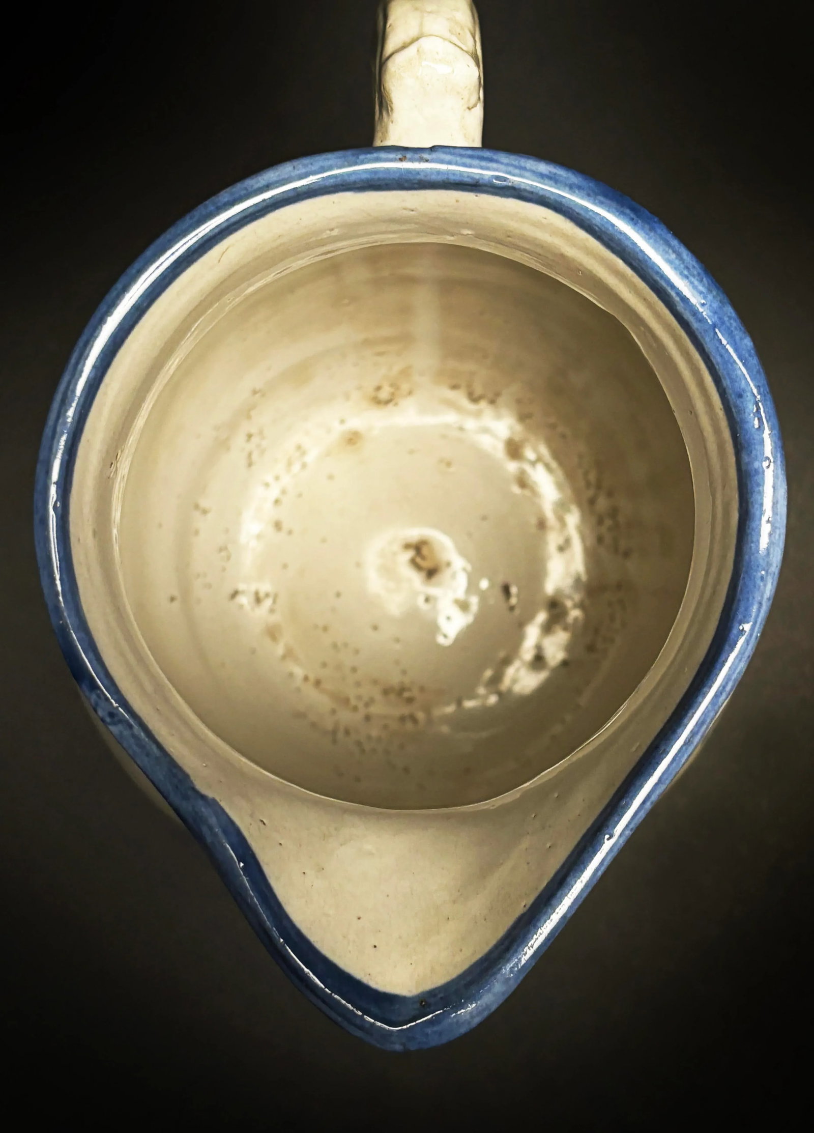 Early 1900s Blue and White Antique Salt Glaze Stoneware Milk Pitcher - 6