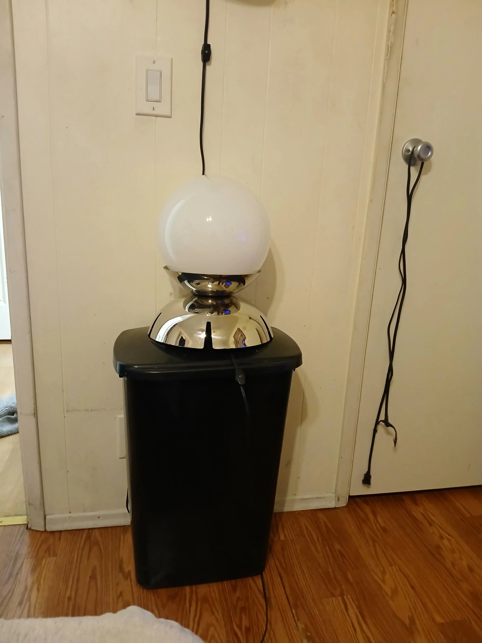 Custom Stainless Steel and Glass Table Lamp - 10