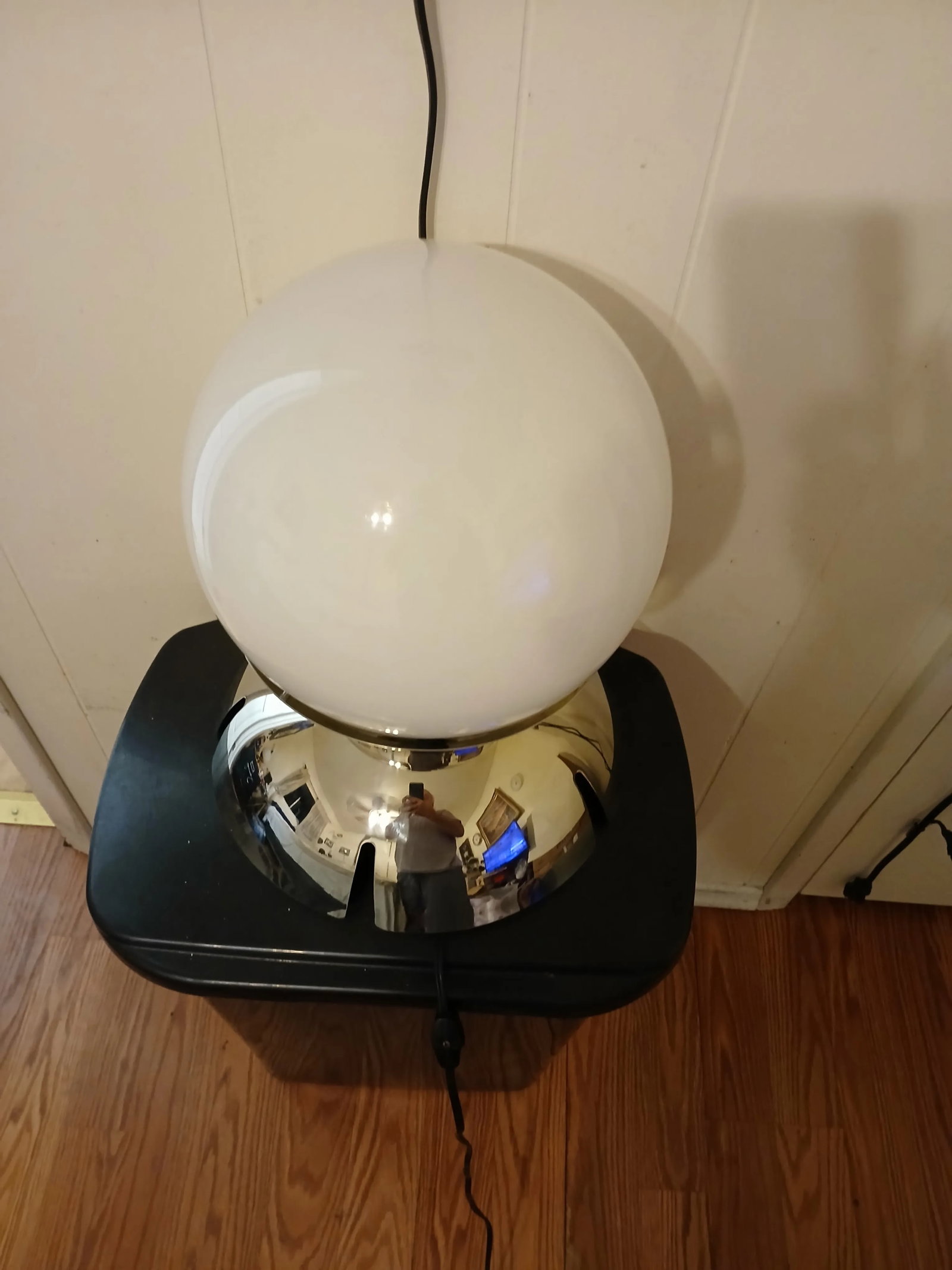Custom Stainless Steel and Glass Table Lamp - 4