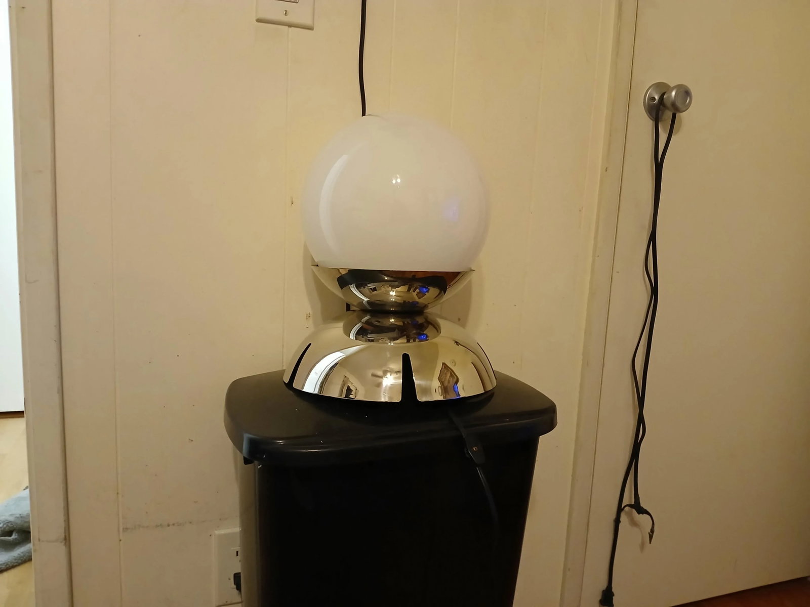 Custom Stainless Steel and Glass Table Lamp - 5