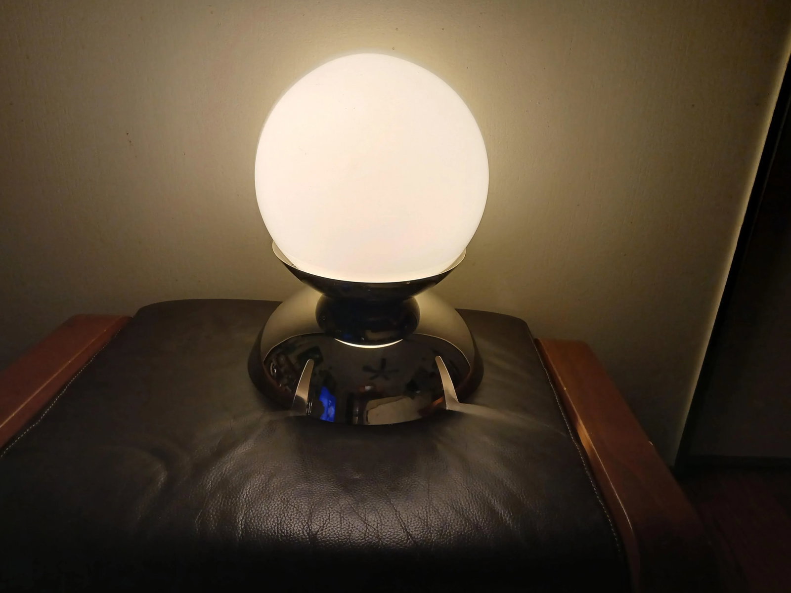 Custom Stainless Steel and Glass Table Lamp - 6