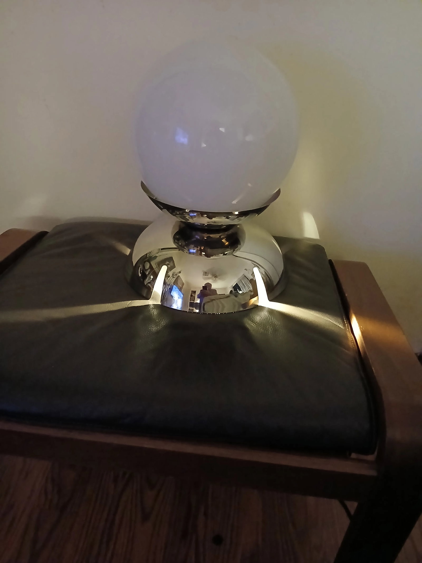 Custom Stainless Steel and Glass Table Lamp - 7