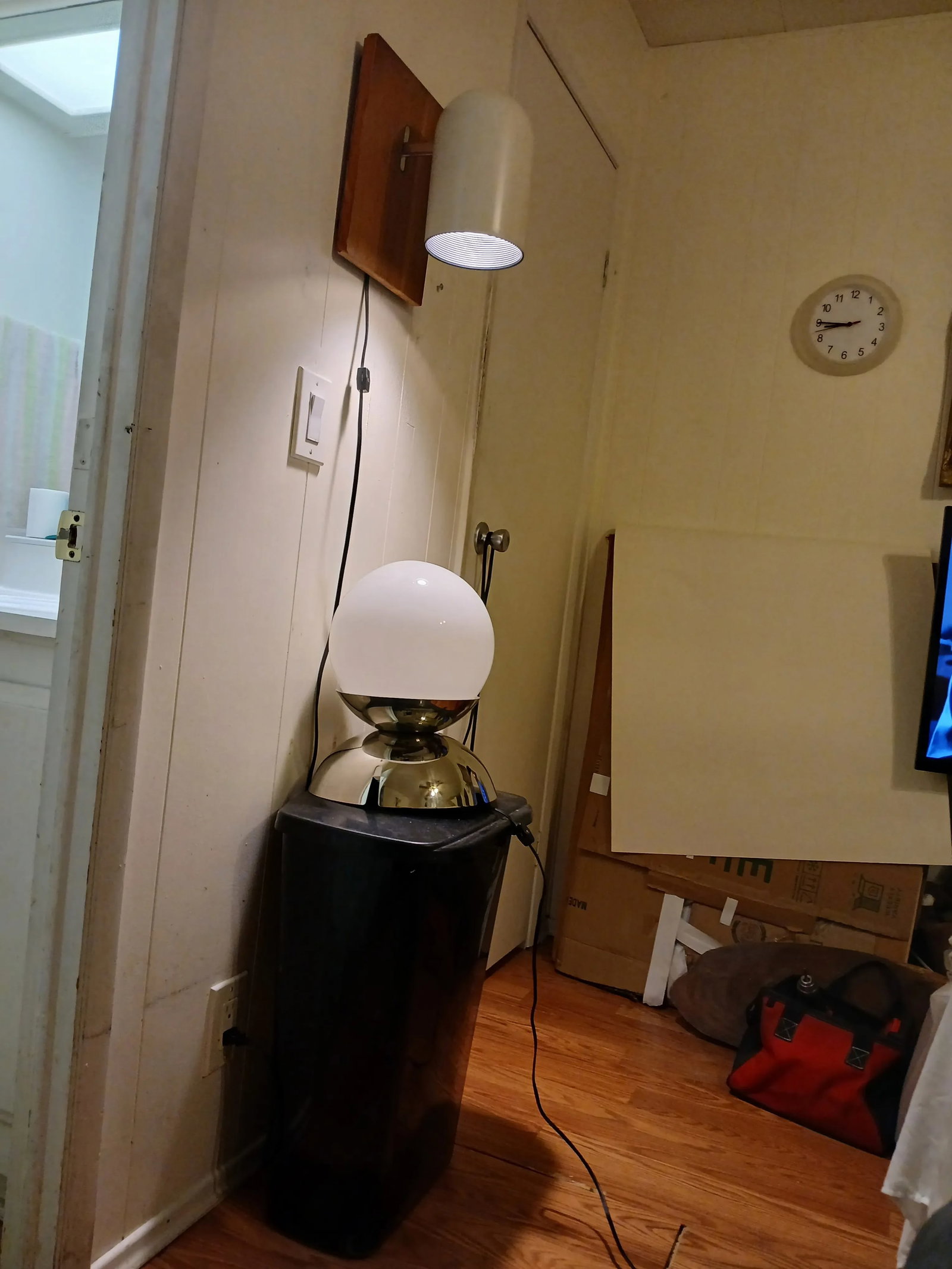 Custom Stainless Steel and Glass Table Lamp - 9