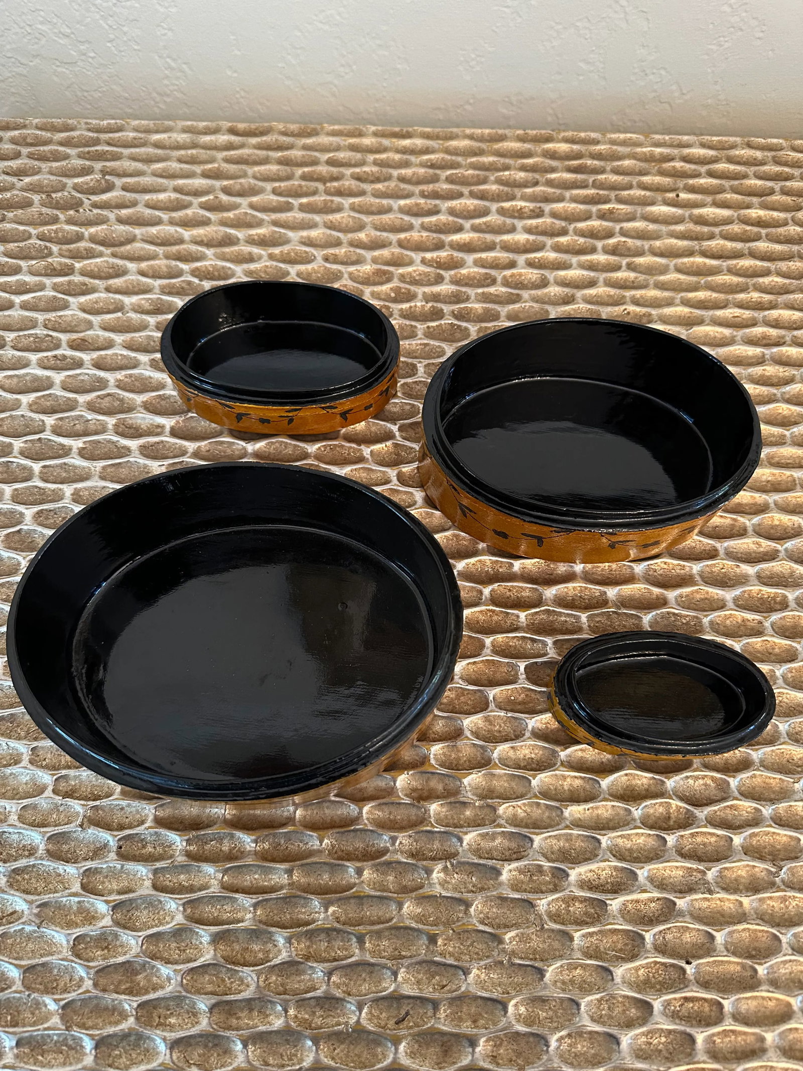Vintage 1990s Lacquered Nesting Boxes - Set of 4 - 9